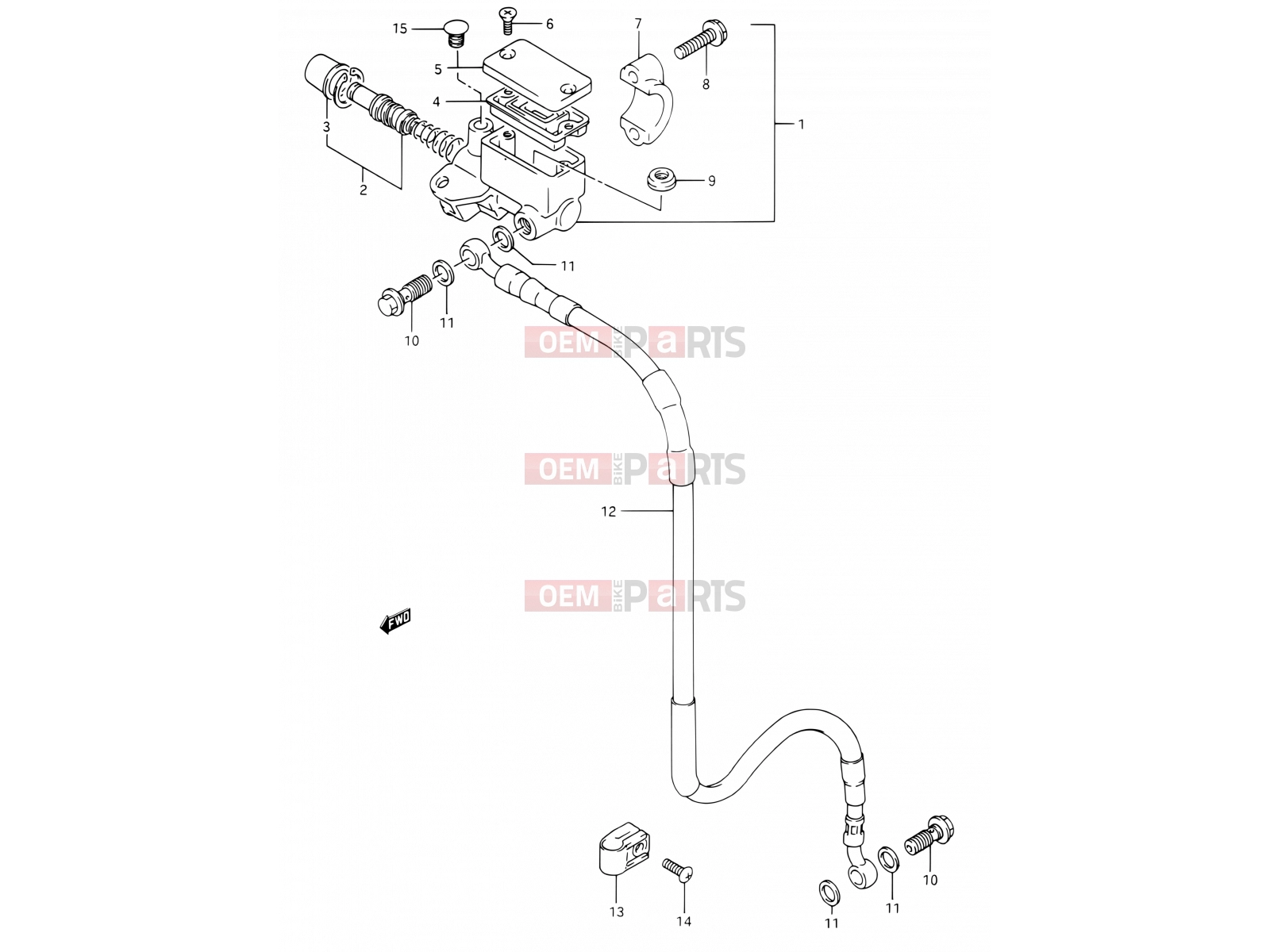 SUZUKI DR350 M (1991) (E03,E28,E33) 40 - FRONT MASTER CYLINDER