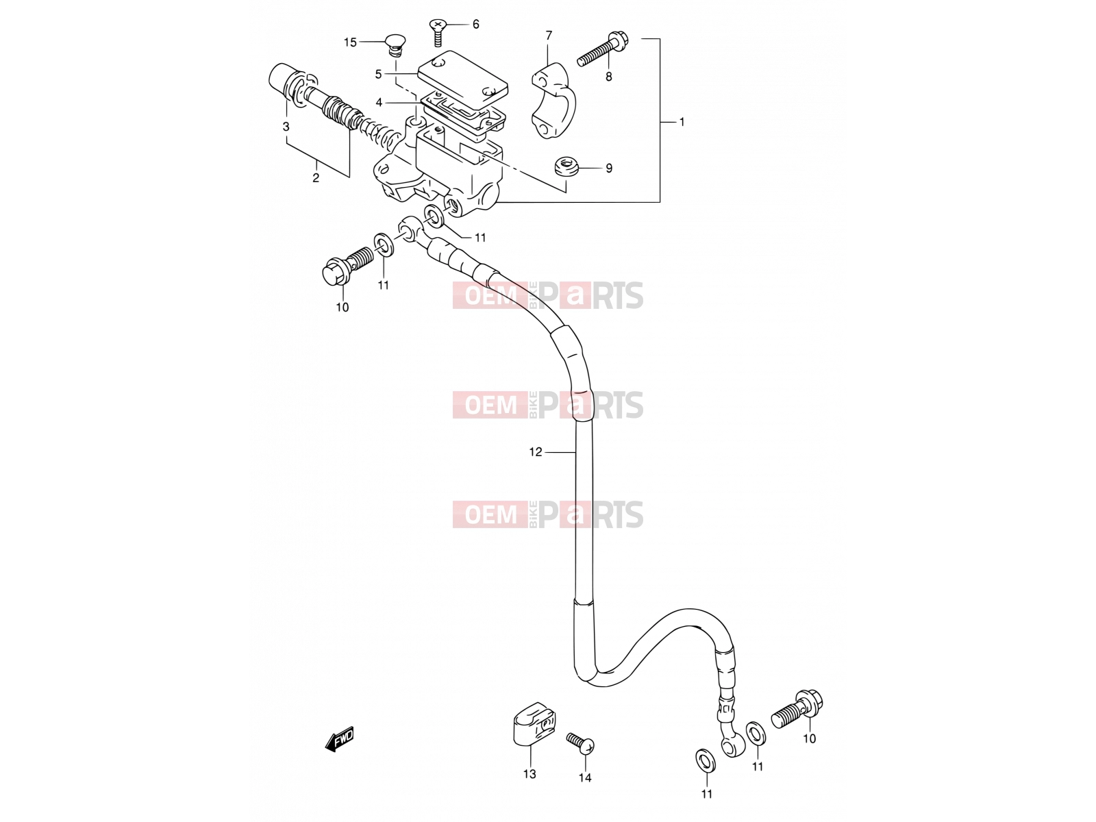 SUZUKI DR350 P (1993) (E01) 42 - FRONT MASTER CYLINDER