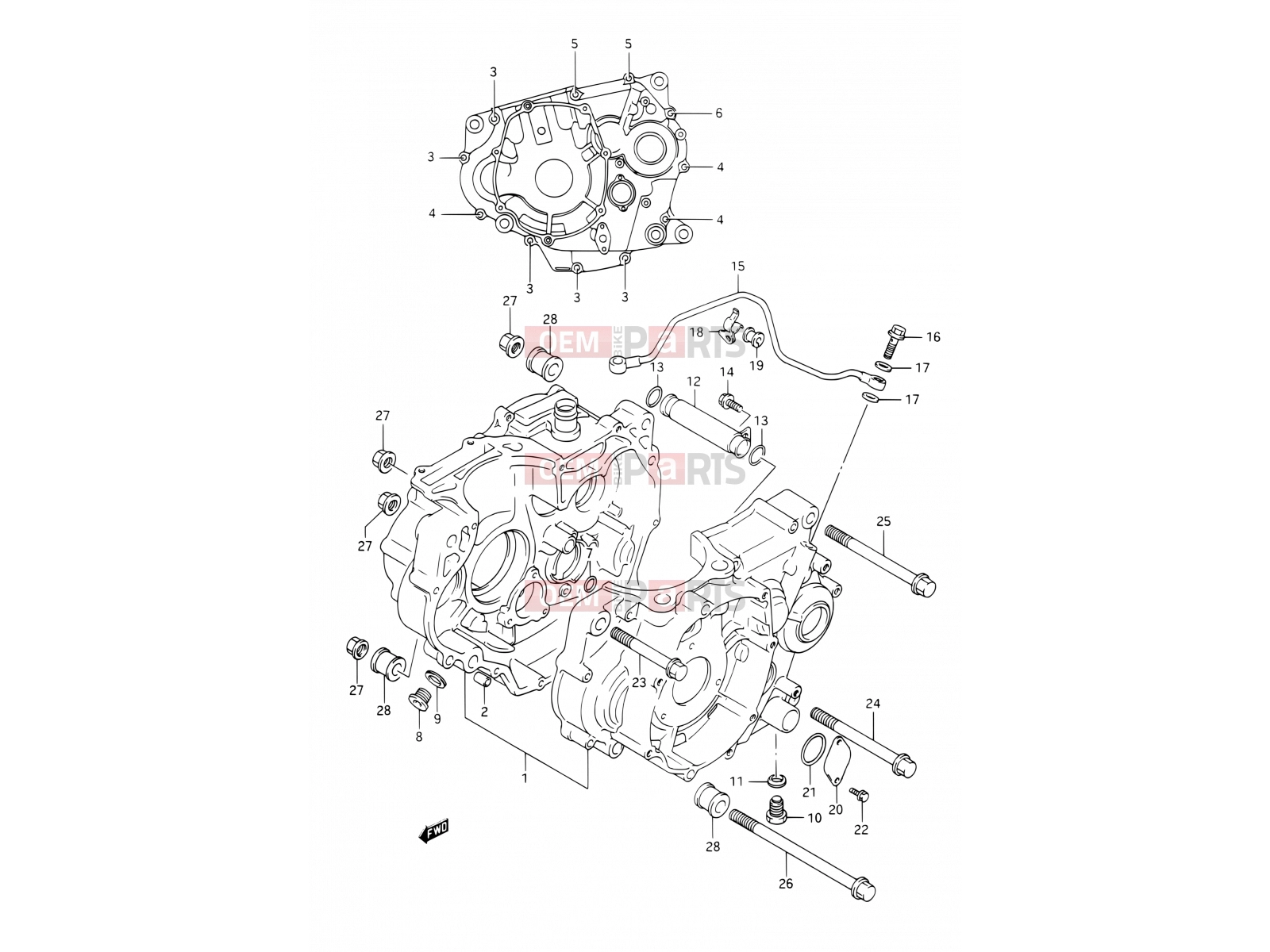 SUZUKI DR350 R (1994) (E03,E28,E33) 3 - CRANKCASE