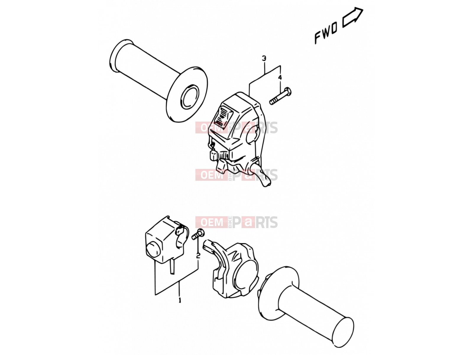SUZUKI DR350 V (1997) (E01) 27 - HANDLE SWITCH (MODEL W/X, E24)