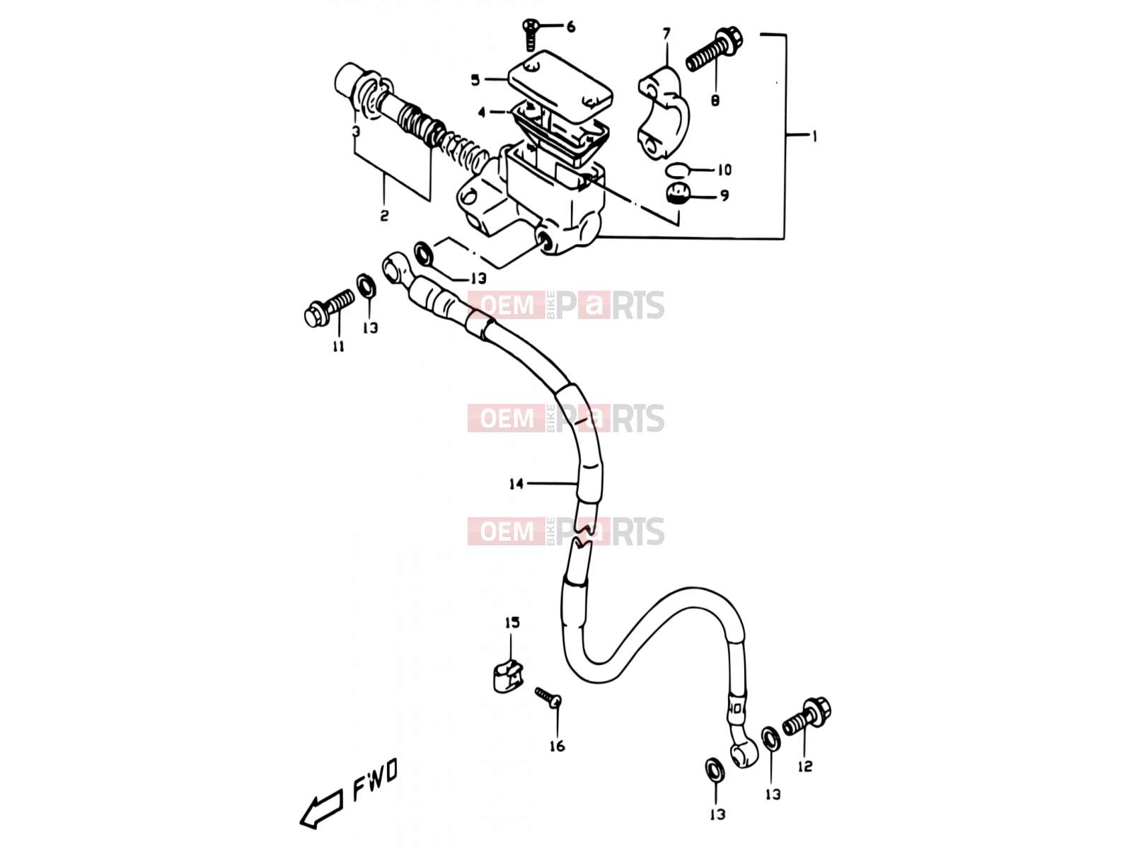 SUZUKI DR350 V (1997) (E01) 47 - FRONT MASTER CYLINDER