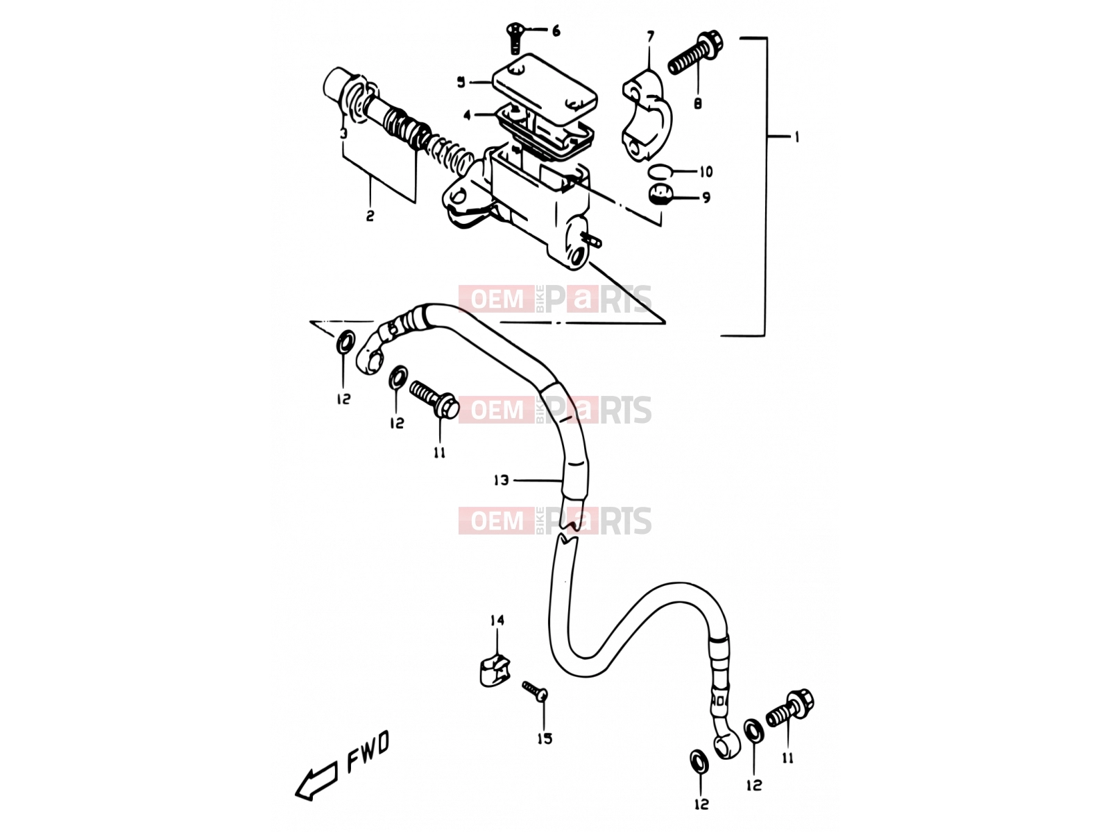 SUZUKI DR350 V (1997) (E01) 47A - FRONT MASTER CYLINDER (E24)