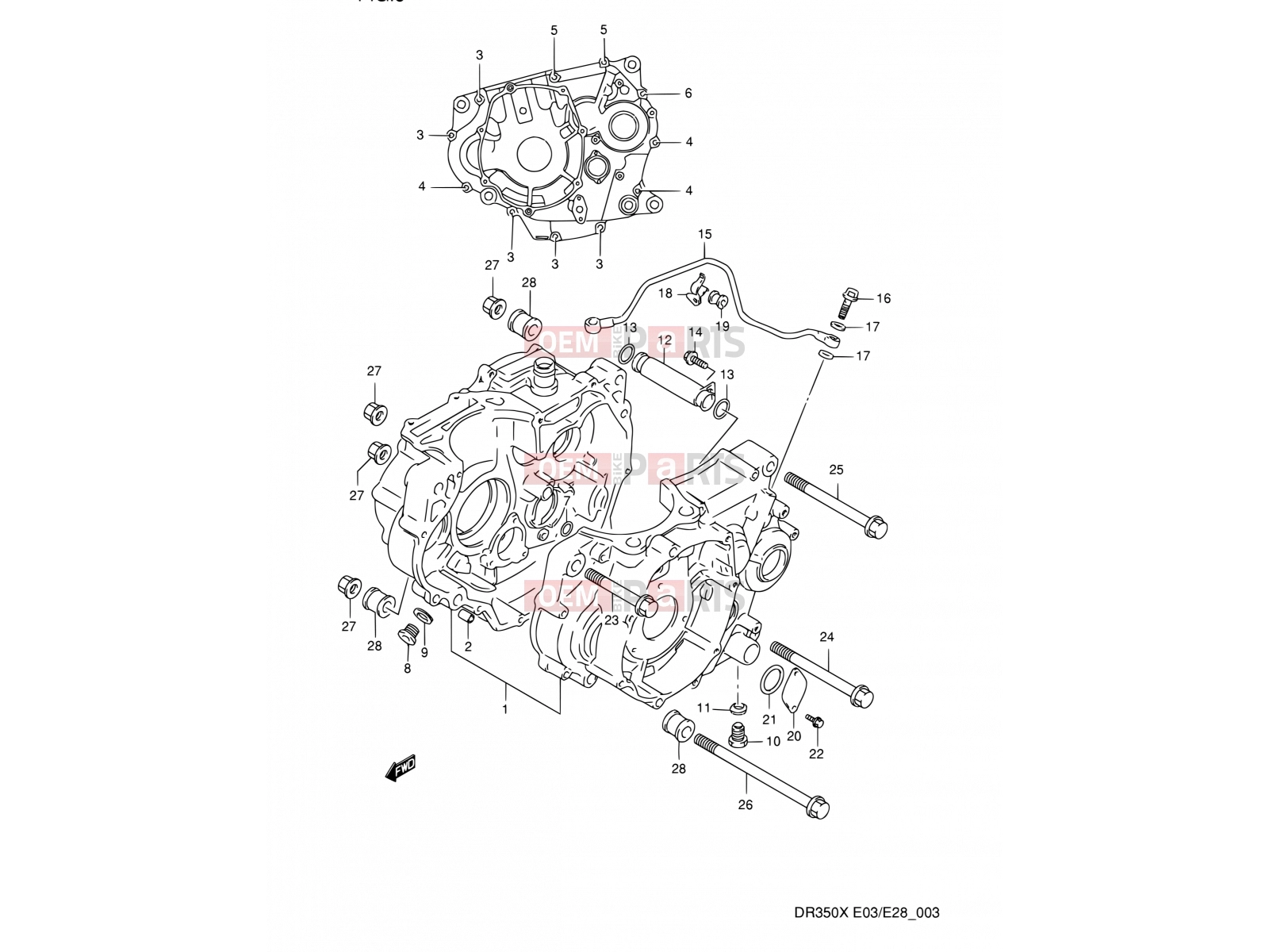 SUZUKI DR350 V (1997) (E03,E28,E33) 3 - CRANKCASE