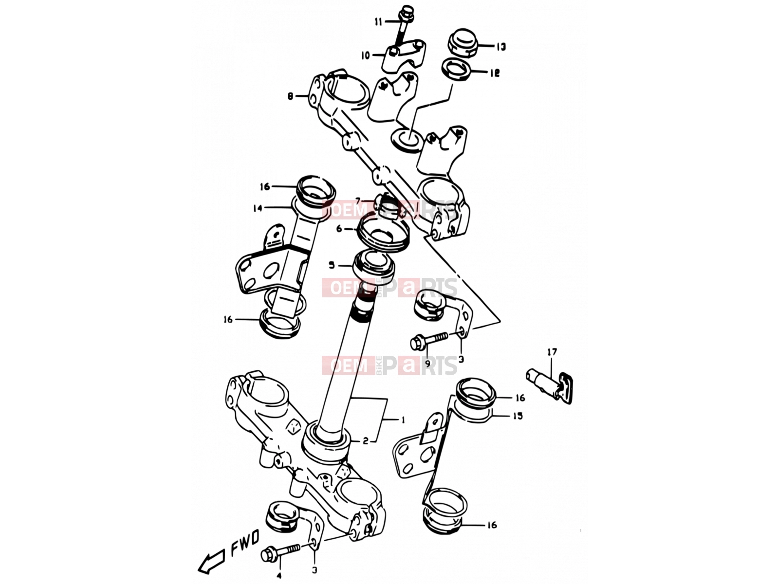 SUZUKI DR350 W (1998) (E01,E24) 44A - STEERING STEM (E24)