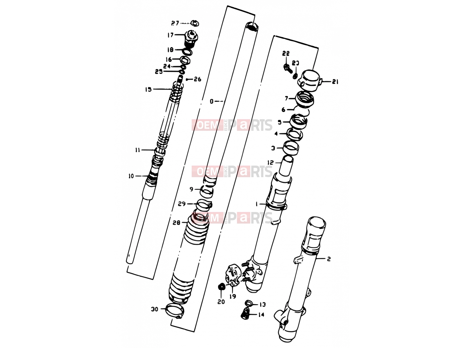 SUZUKI DR350 X (1999) (E01,E24) 43 - FRONT DAMPER