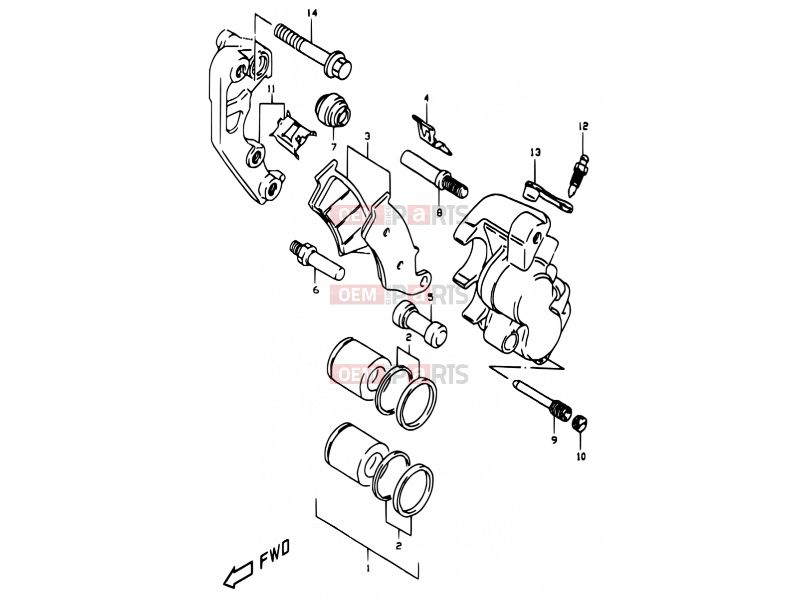 SUZUKI DR350 X (1999) (E01,E24) 46 - FRONT CALIPER