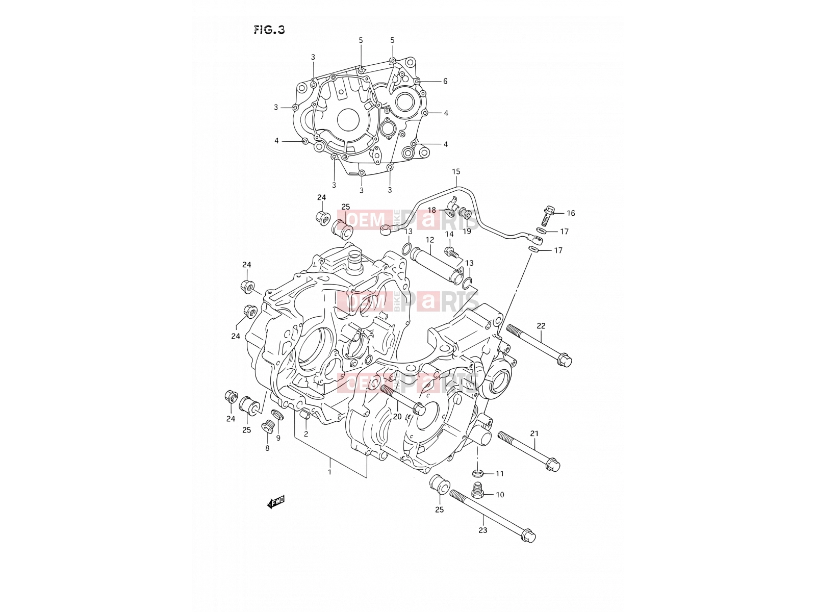 SUZUKI DR350S M (1991) (E02) 3 - CRANKCASE