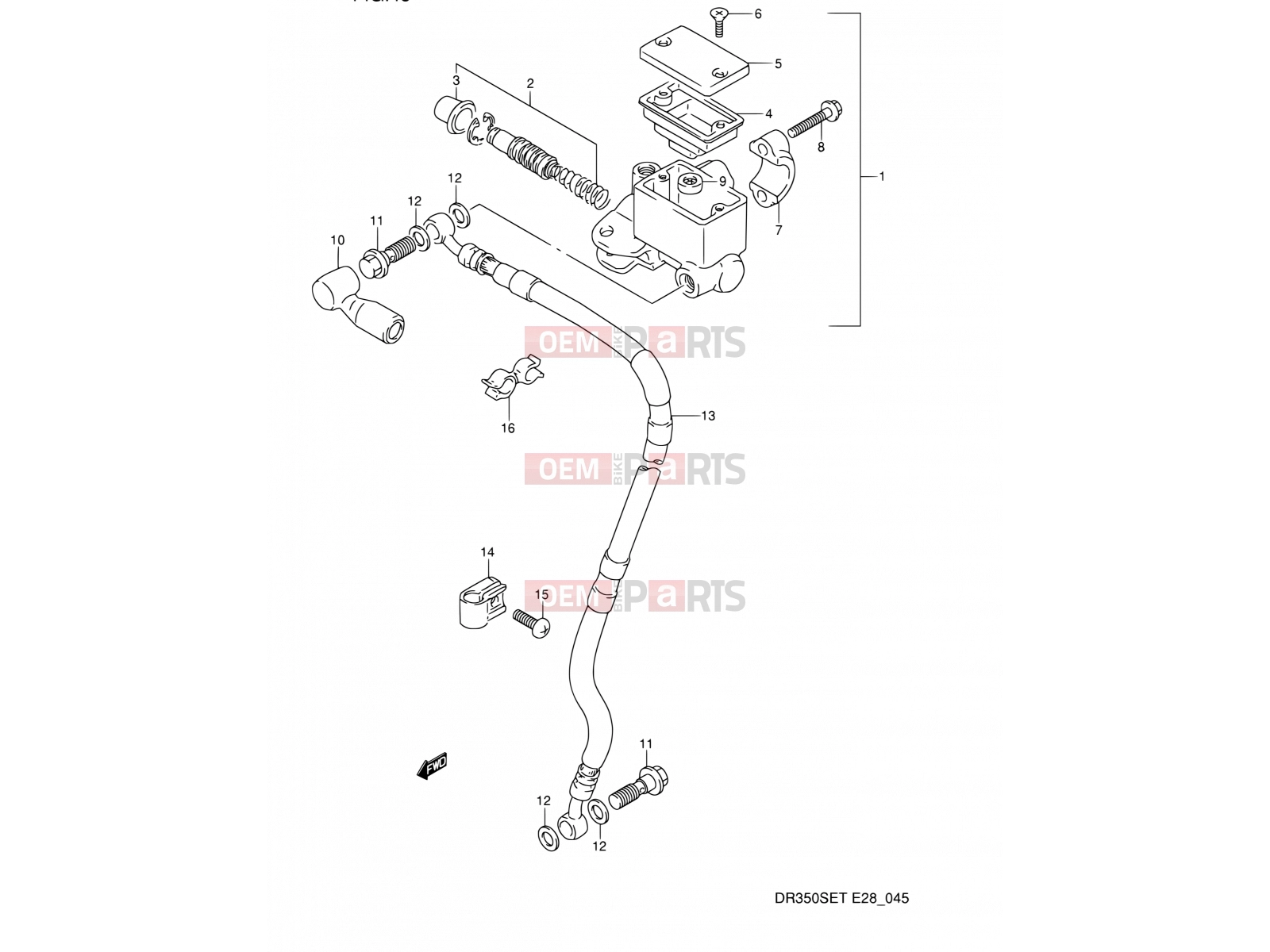SUZUKI DR350S M (1991) (E03,E28,E33) 45 - FRONT MASTER CYLINDER