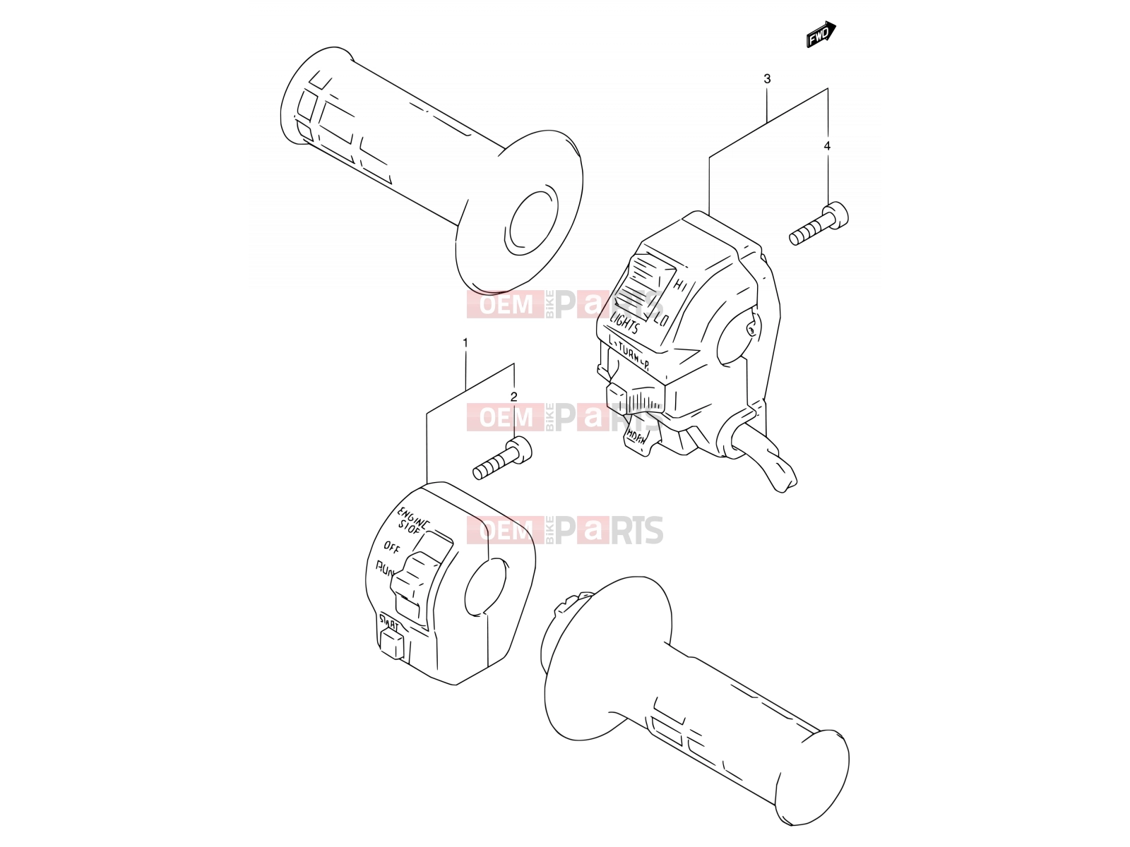 SUZUKI DR350SE R (1994) (E02) 29 - HANDLE SWITCH (MODEL R/S)