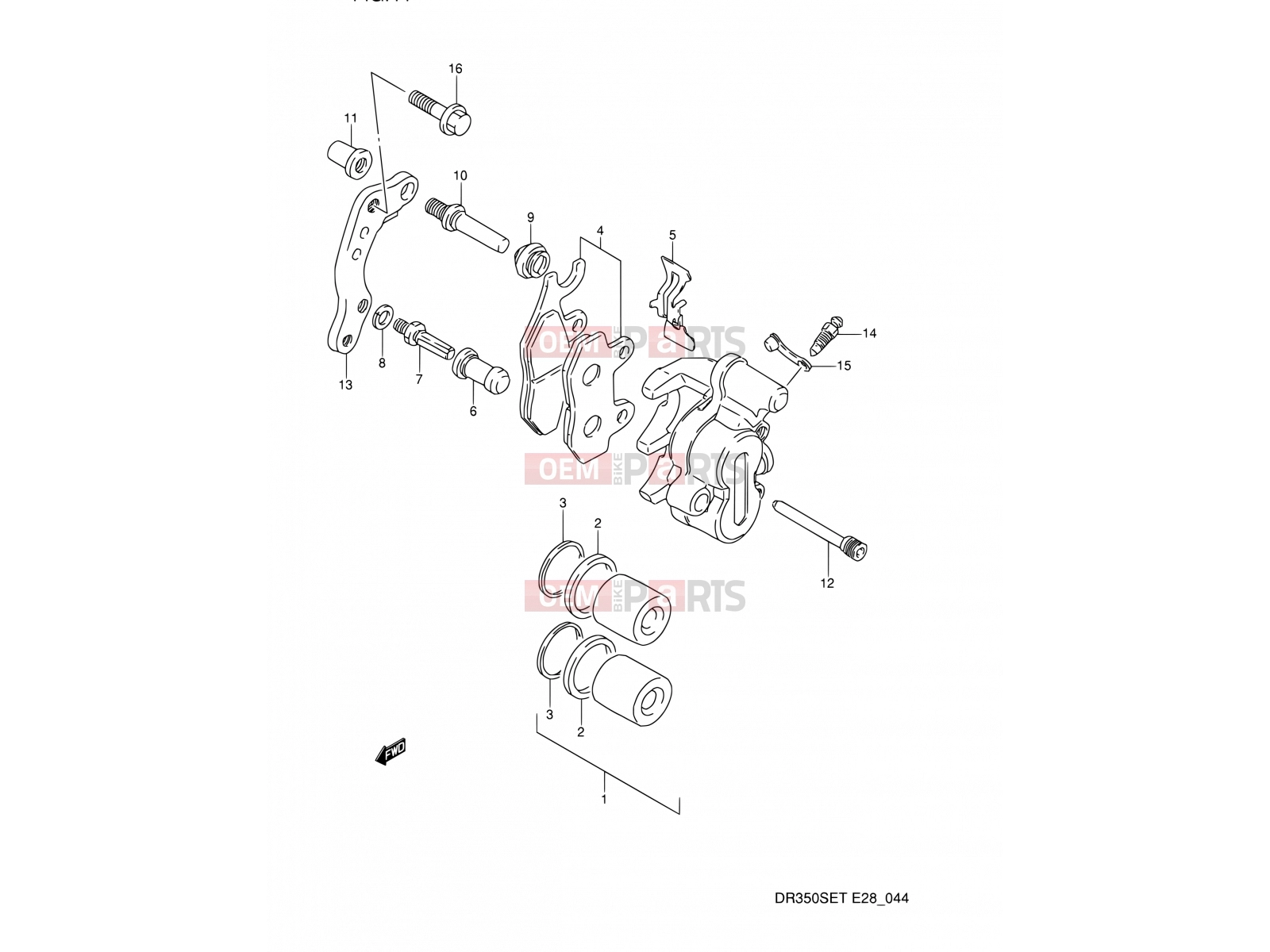 SUZUKI DR350SE R (1994) (E03,E28,E33) 44 - FRONT CALIPER