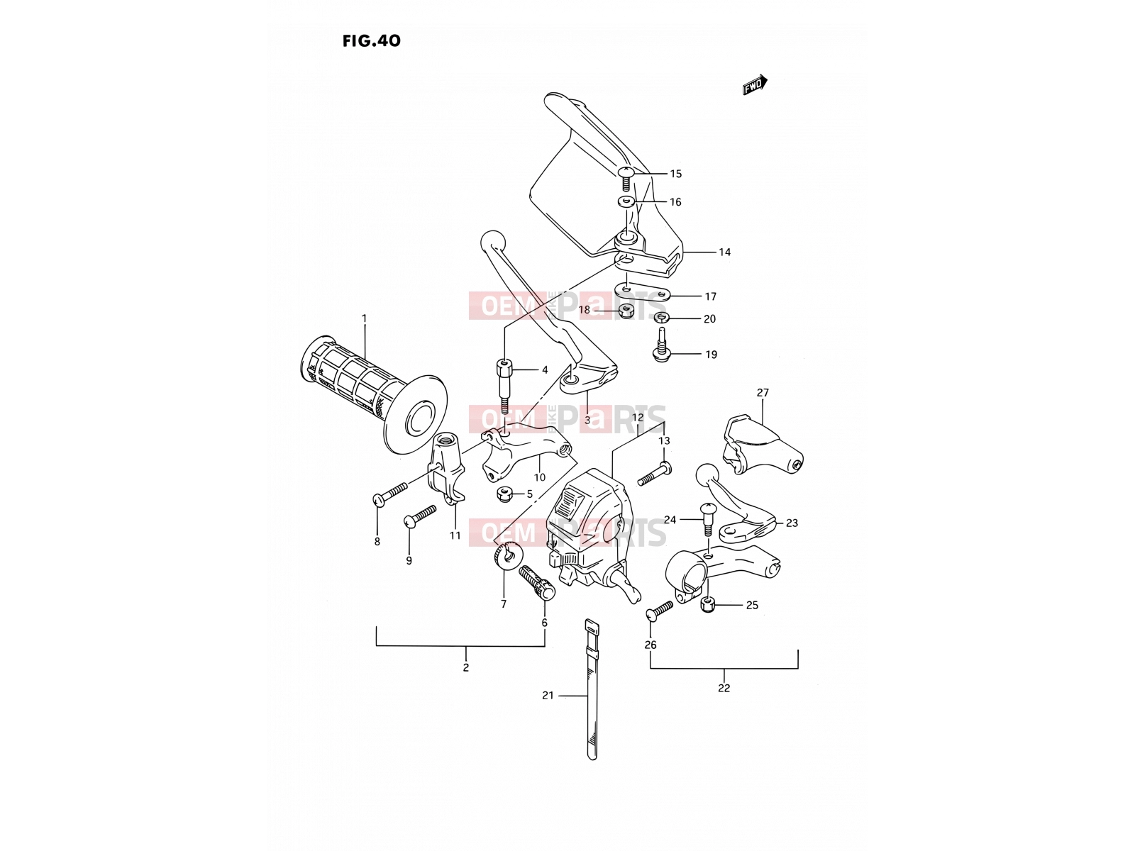 SUZUKI DR350SU P (1993) 40 - LEFT HANDLE SWITCH