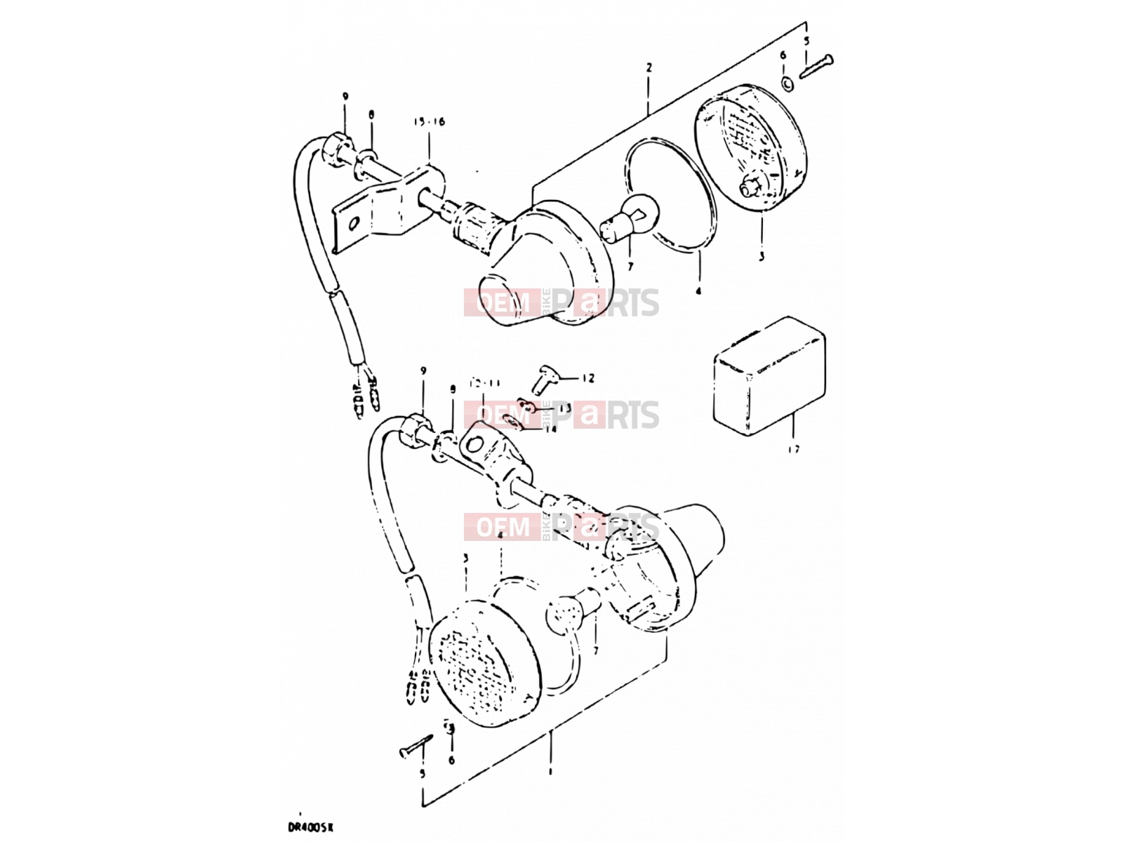 SUZUKI DR400S T (1996) 31 - TURN SIGNAL LAMP (E04, E17, E21, E25, E34)