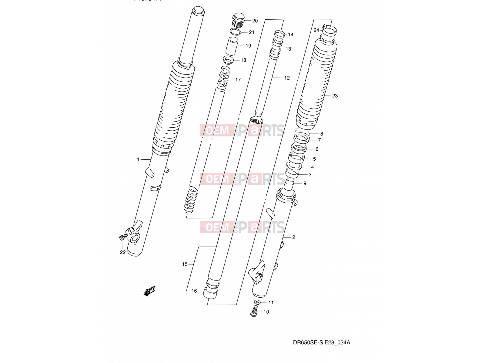 SUZUKI DR650SE S (1995) 34A - FRONT FORK (MODEL R/S)
