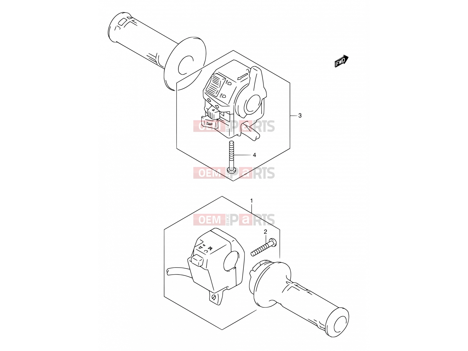 SUZUKI DR650SE K1 (2001) (E03,E28,E33) 28 - HANDLE SWITCH