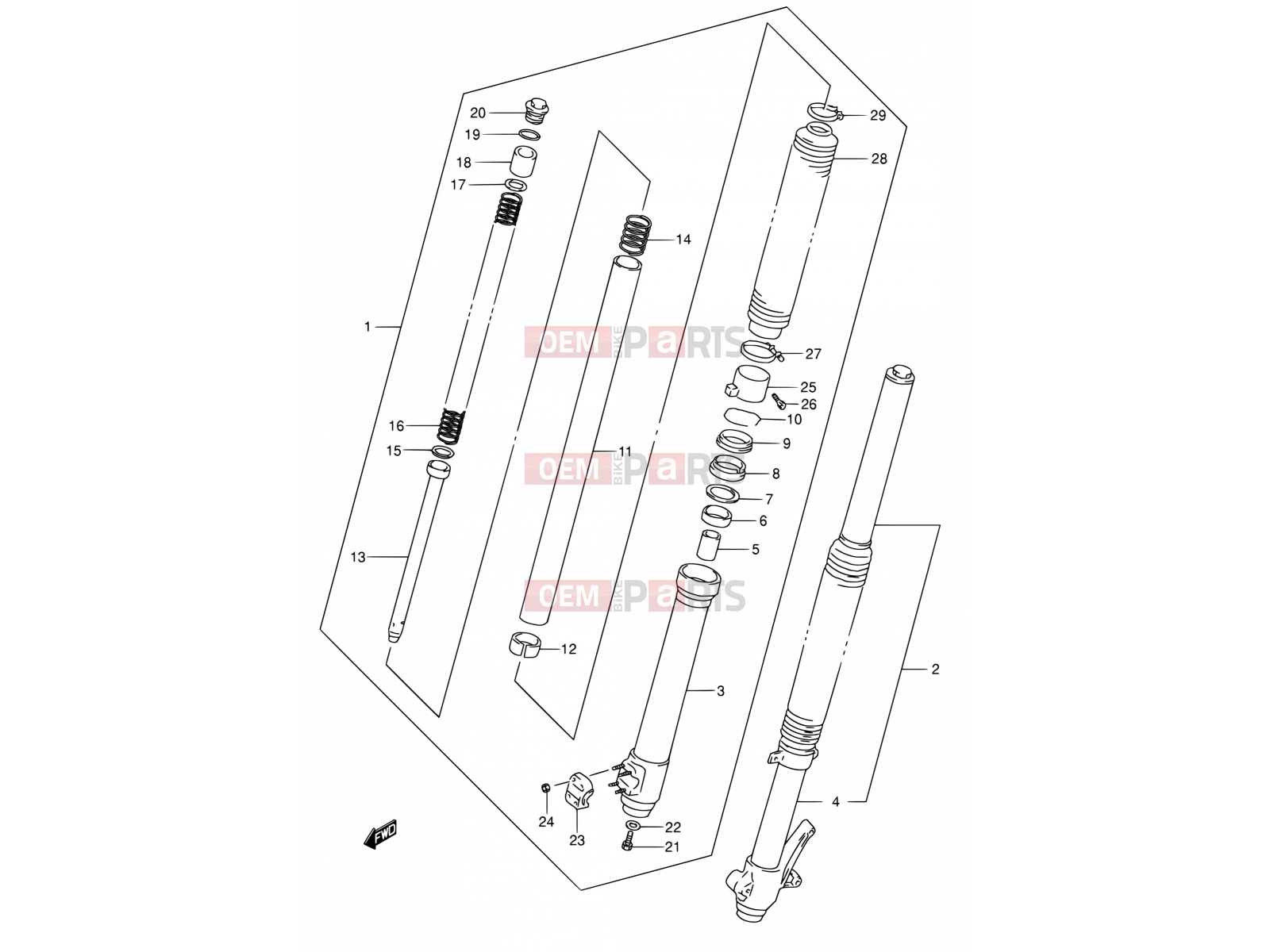 SUZUKI DR650SE K2 (2002) (E03,E28,E33) 44 - FRONT DAMPER