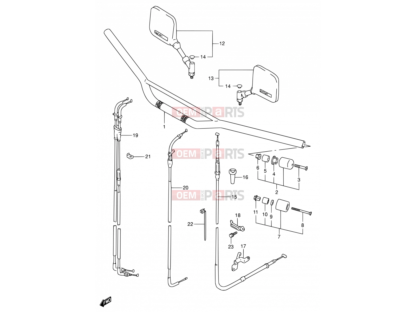 SUZUKI DR650SE K3 (2003) (E03,E28,E33) 38 - HANDLEBAR
