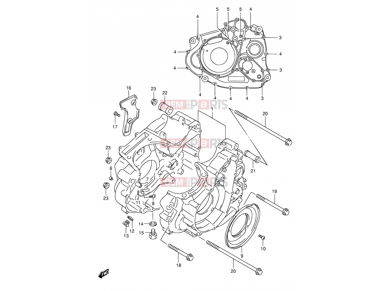 SUZUKI DR650SE K4 (2004) (E03,E28,E33) 3 - CRANKCASE