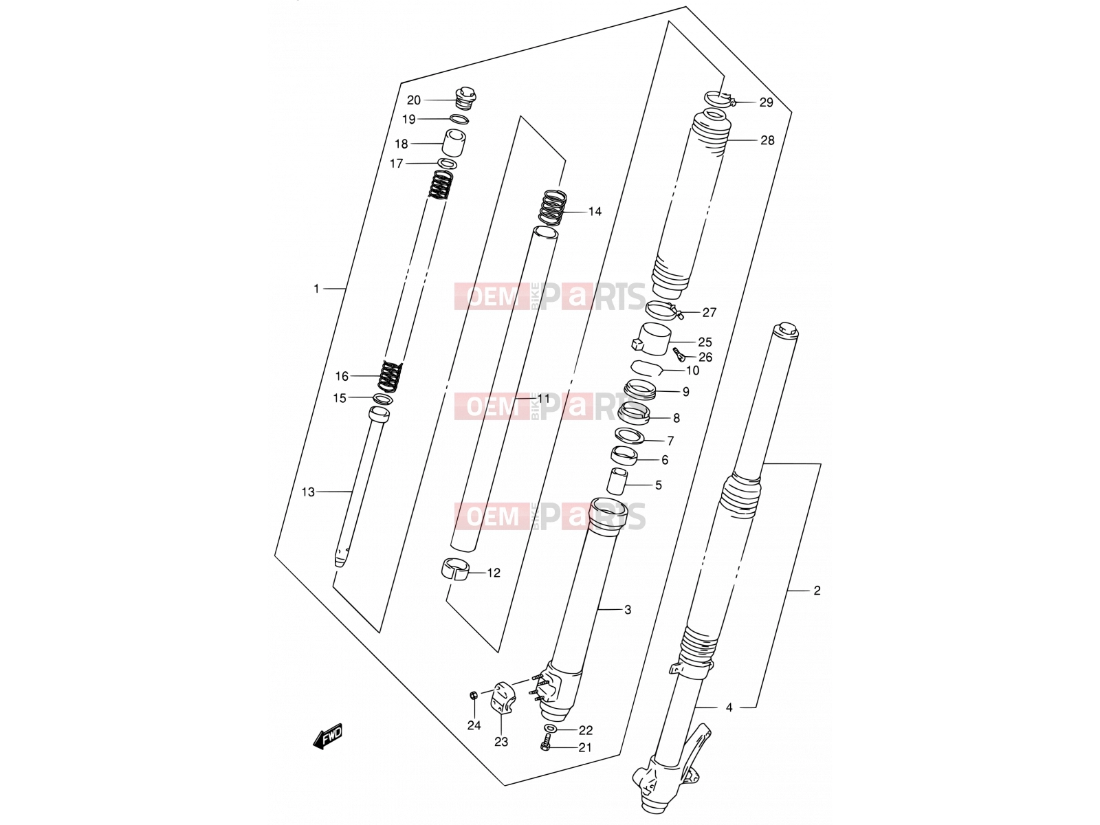 SUZUKI DR650SE K5 (2005) (E24) 44 - FRONT DAMPER