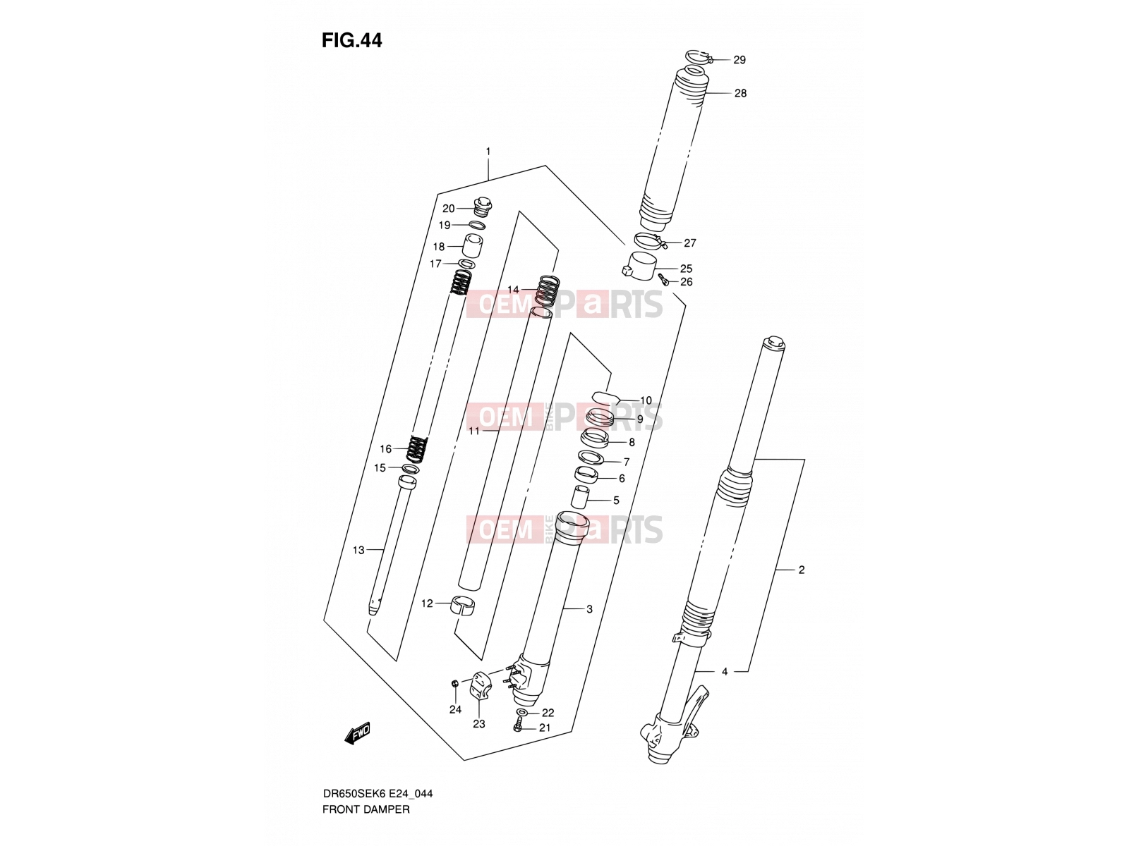 SUZUKI DR650SE K8 (2008) (E24) 44 - FRONT DAMPER
