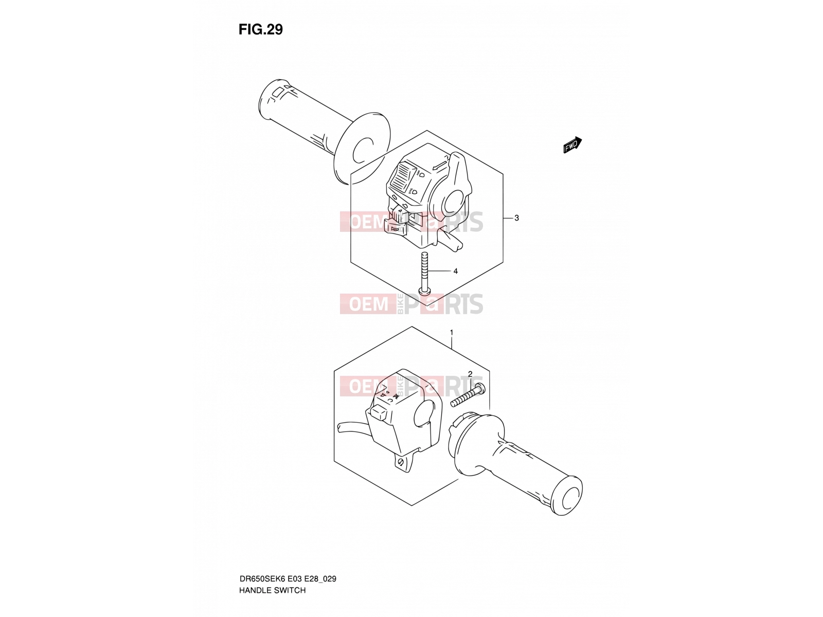 SUZUKI DR650SE K9 (2009) (E03,E28,E33) 29 - HANDLE SWITCH