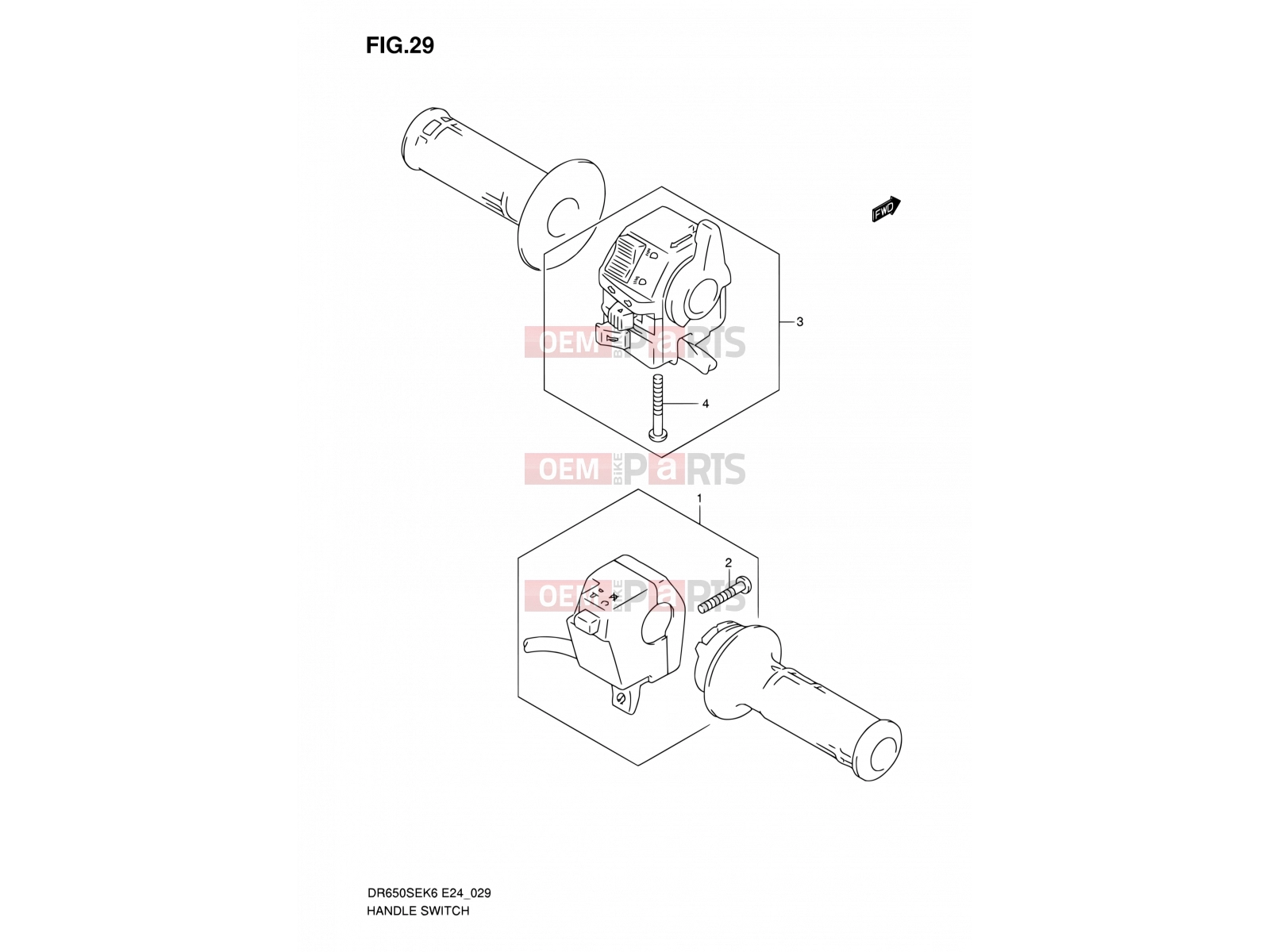 SUZUKI DR650SE L0 (2010) (E24) 29 - HANDLE SWITCH
