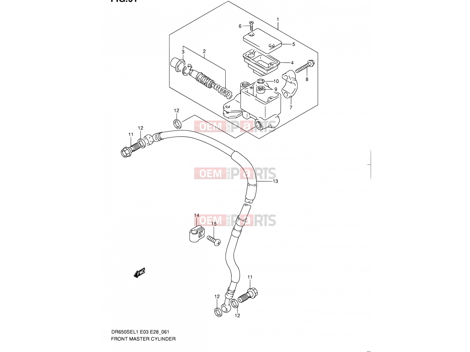 SUZUKI DR650SE L1 (2011) (E03,E28,E33) 61 - FRONT MASTER CYLINDER