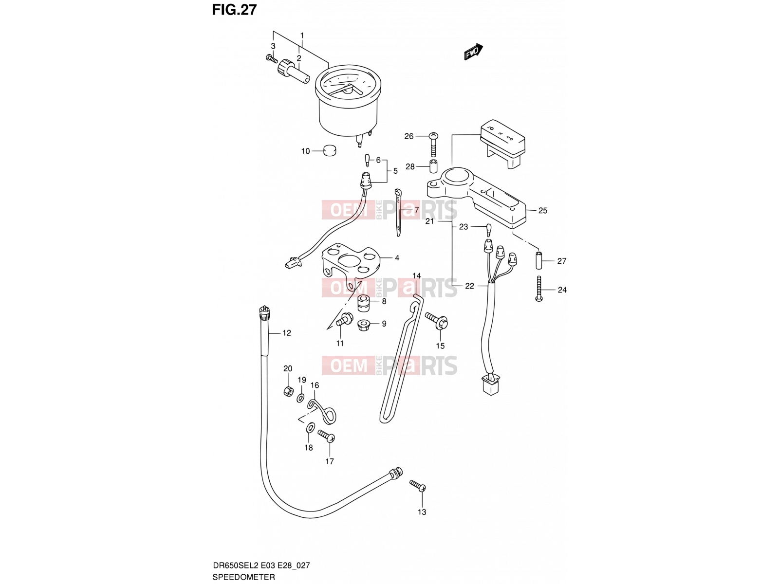 SUZUKI DR650SE L2 (2012) (E03,E28,E33) 27 - SPEEDOMETER (DR650SEL2 E28)