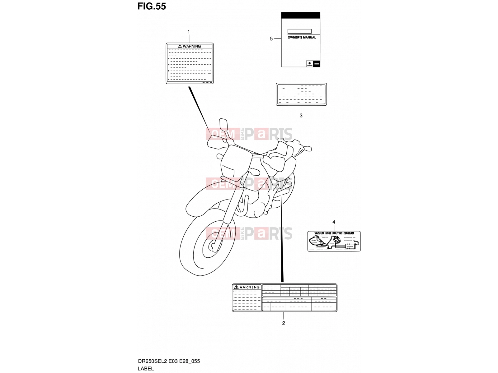 SUZUKI DR650SE L2 (2012) (E03,E28,E33) 55 - LABEL (DR650SEL2 E33)