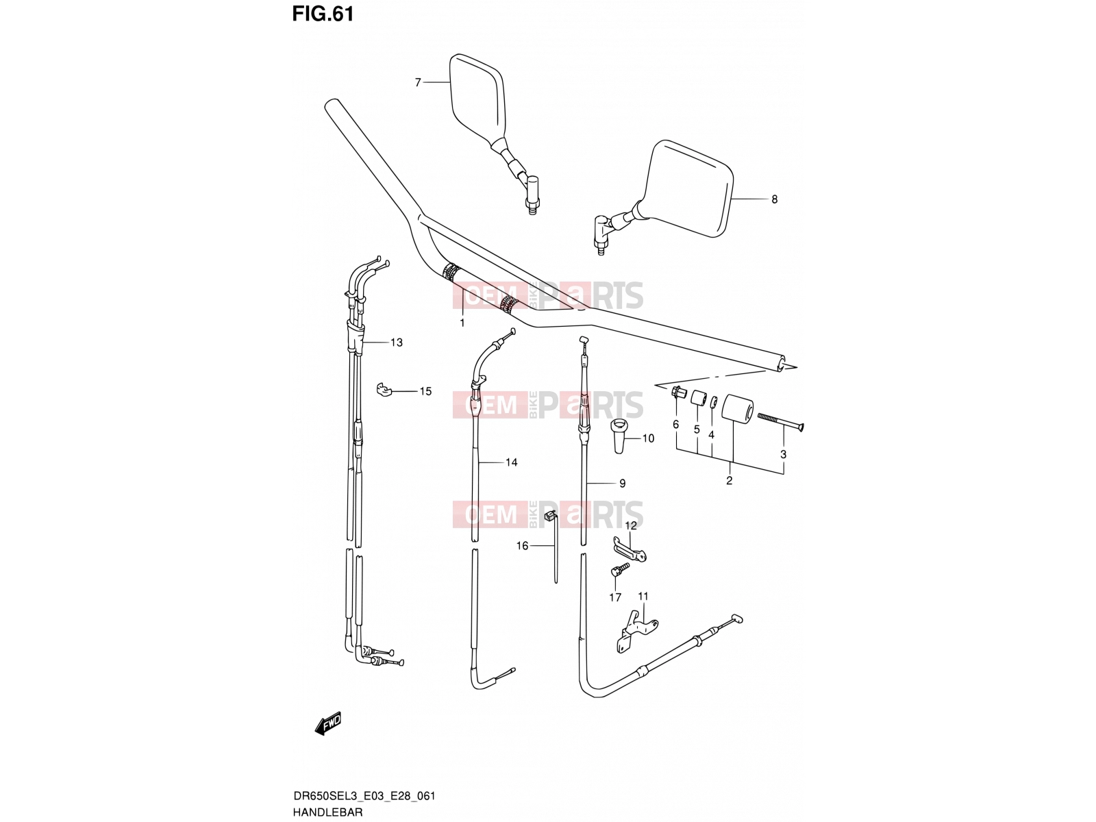 SUZUKI DR650SE L3 (2013) (E03,E28,E33) 61 - HANDLEBAR