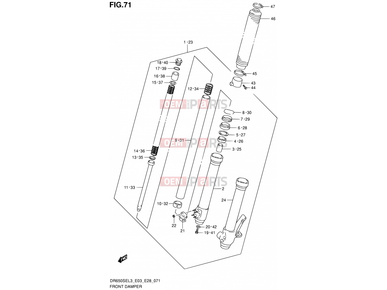 SUZUKI DR650SE L3 (2013) (E03,E28,E33) 71 - FRONT DAMPER