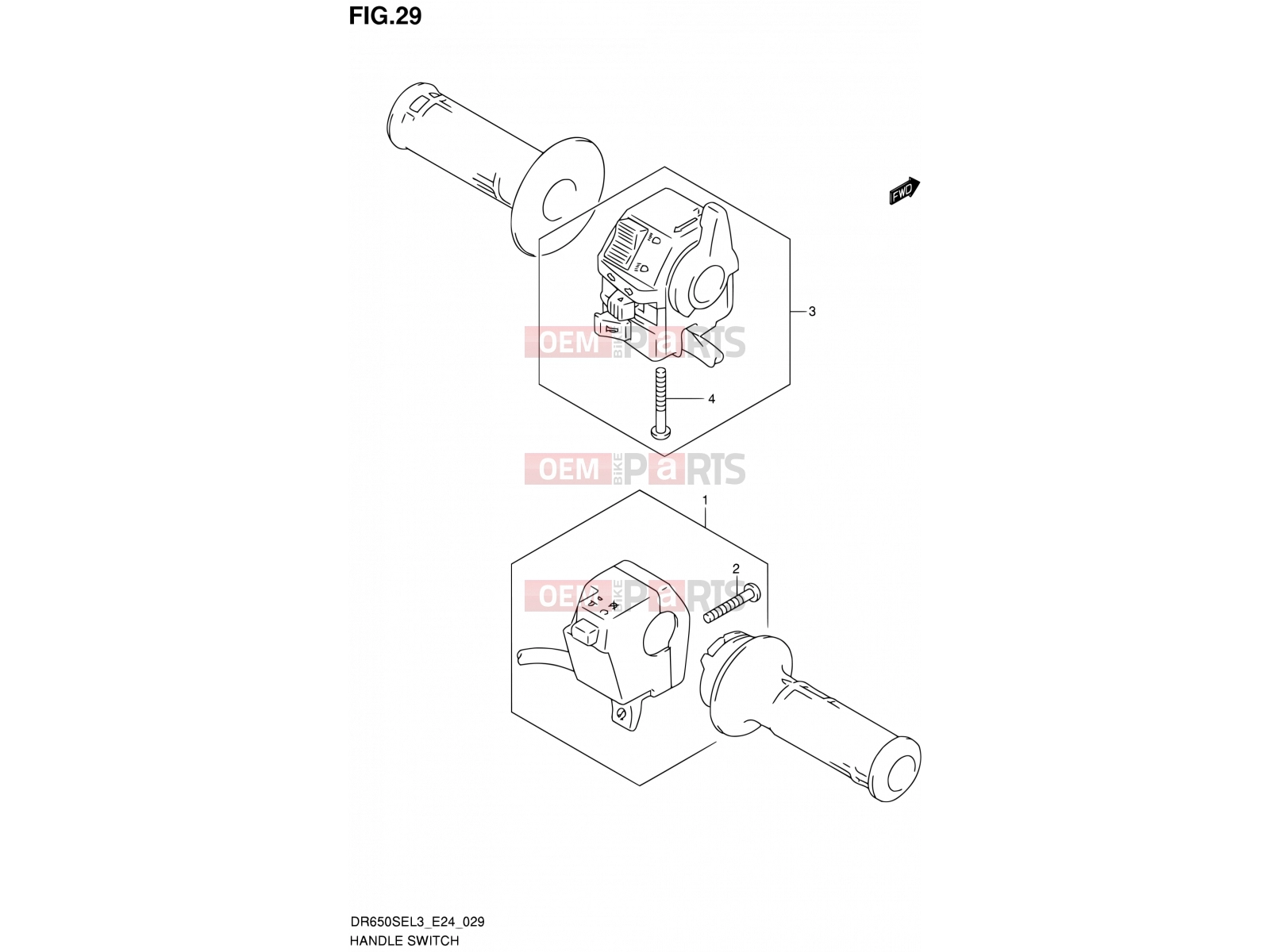 SUZUKI DR650SE L3 (2013) (E24) 29 - HANDLE SWITCH