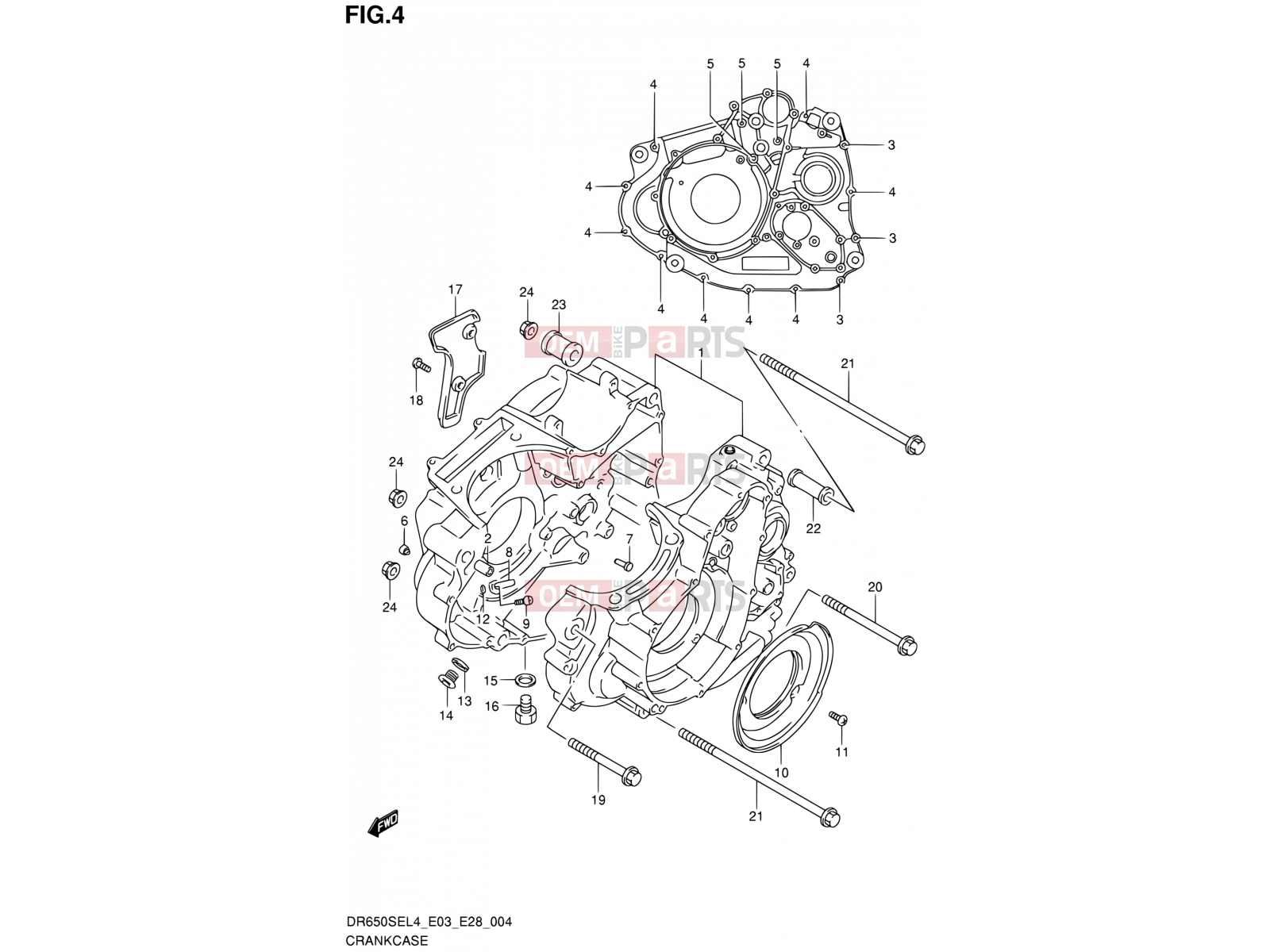 SUZUKI DR650SE L4 (2014) (E03,E28,E33) 4 - CRANKCASE