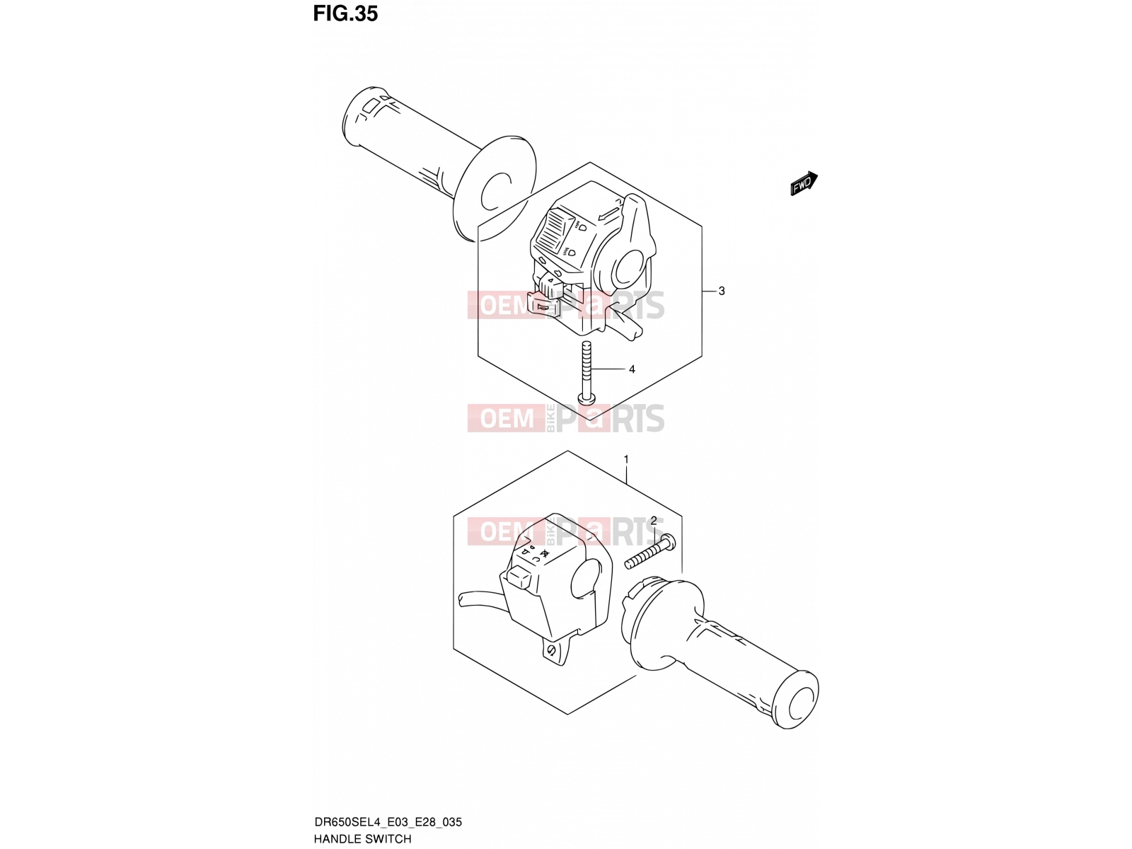 SUZUKI DR650SE L4 (2014) (E03,E28,E33) 35 - HANDLE SWITCH