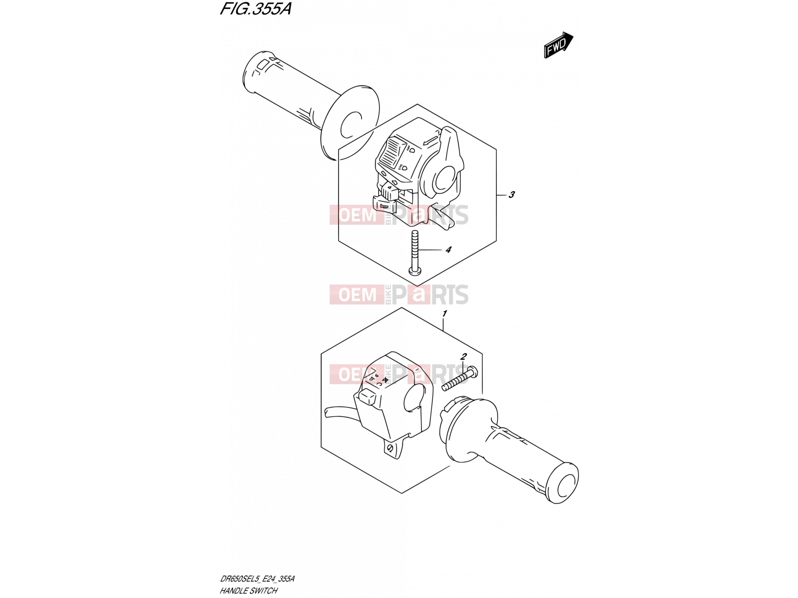 SUZUKI DR650SE L5 (2015) (E24) 355A - HANDLE SWITCH
