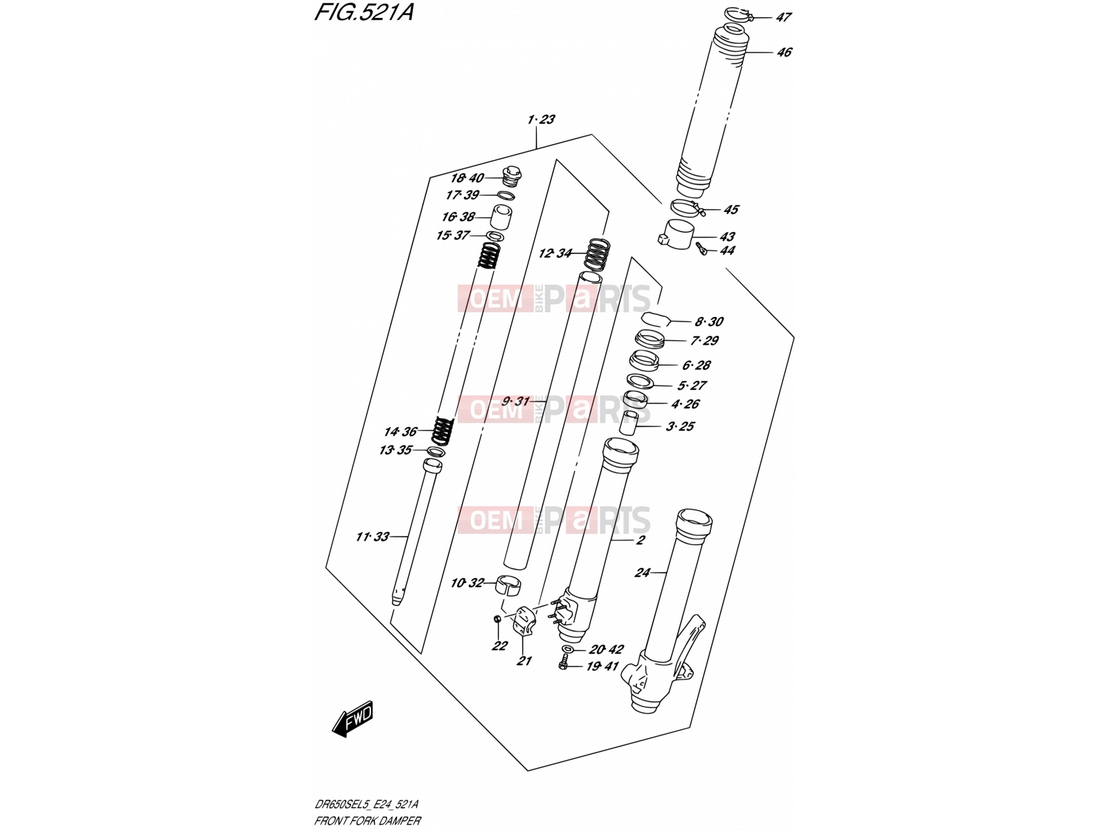 SUZUKI DR650SE L5 (2015) (E24) 521A - FRONT FORK DAMPER