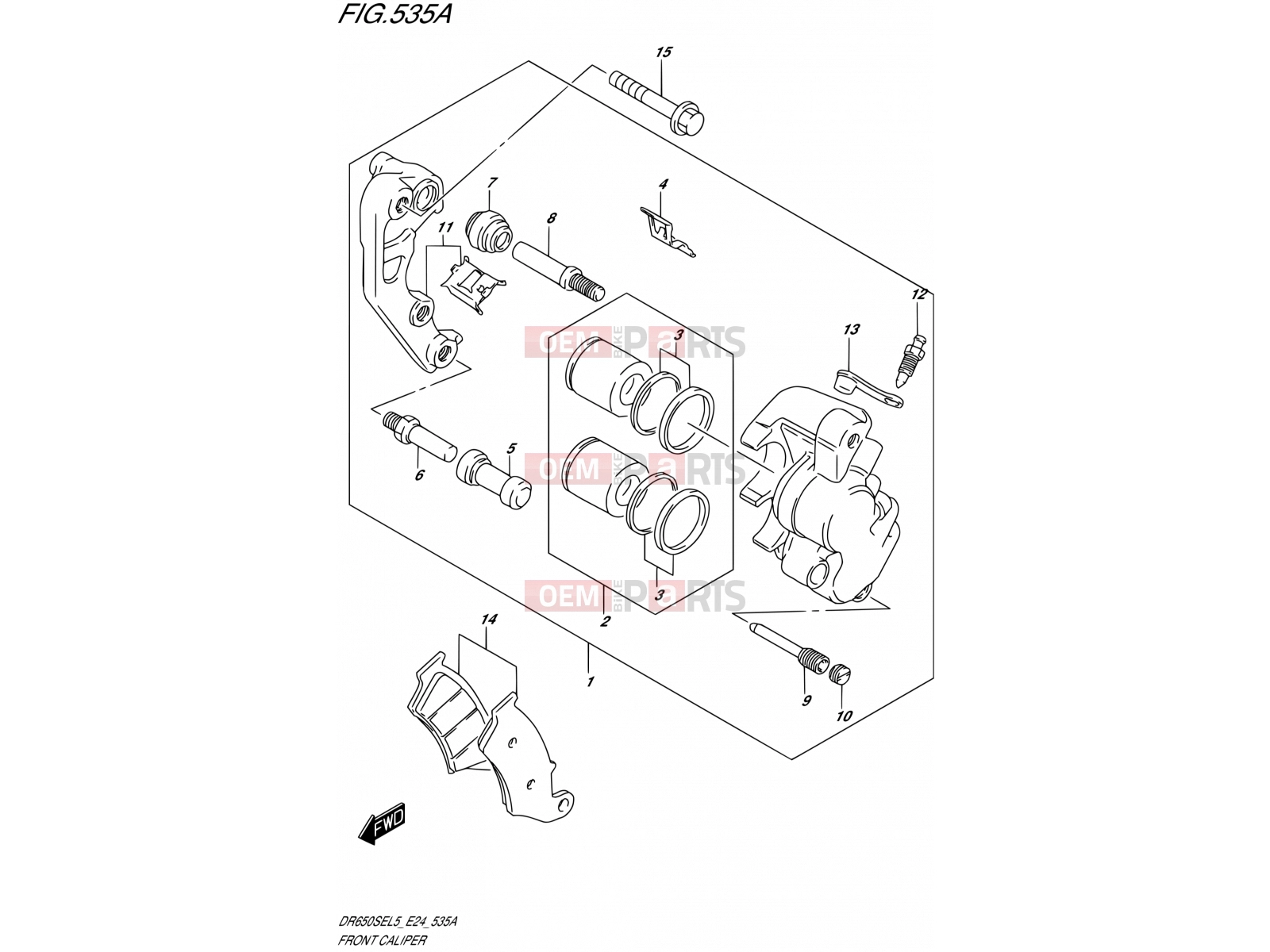SUZUKI DR650SE L5 (2015) (E24) 535A - FRONT CALIPER