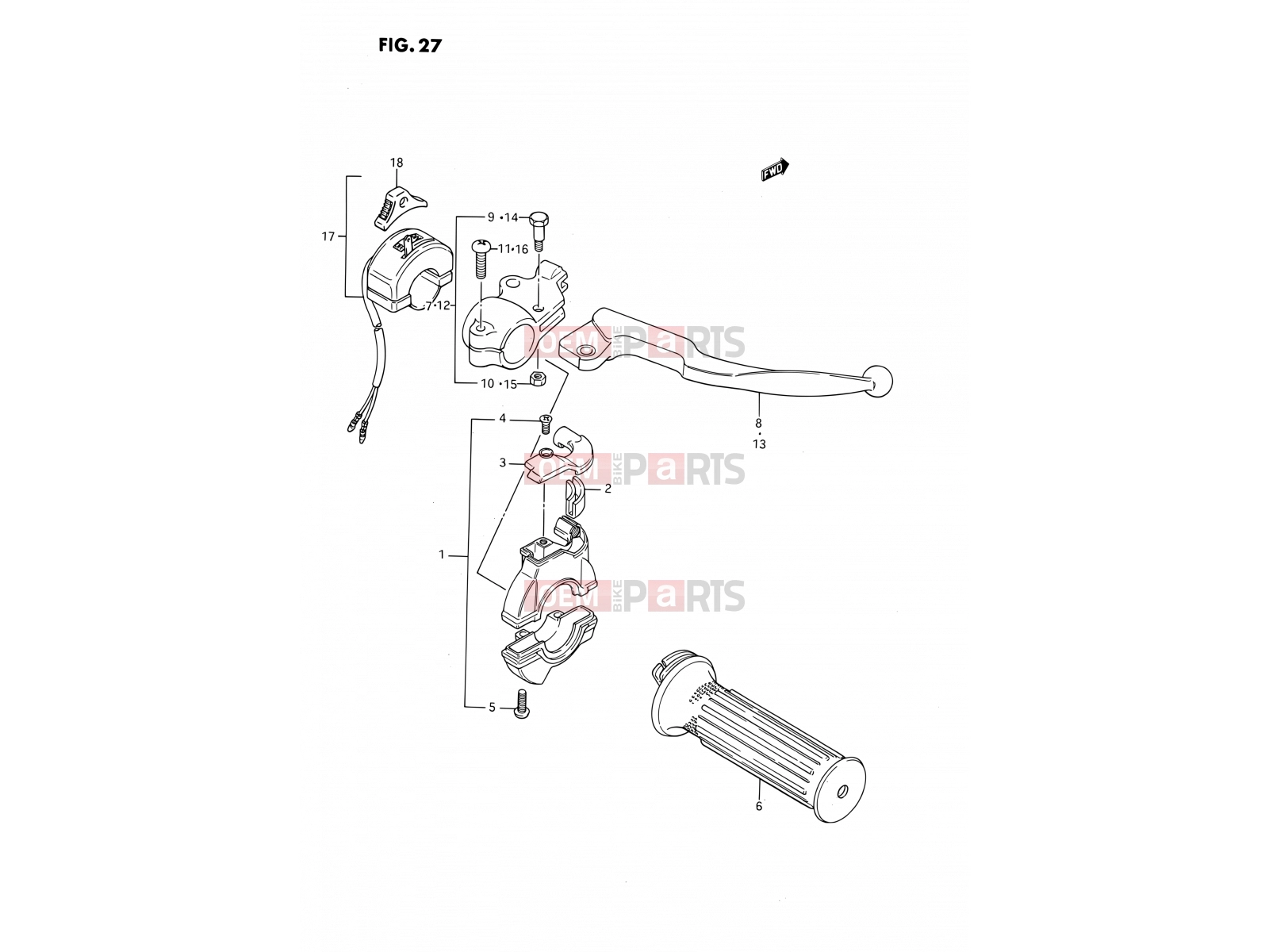 SUZUKI DS80 M (1991) (E03) 27 - RIGHT HANDLE SWITCH