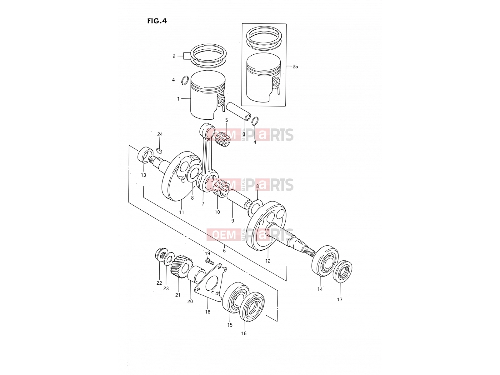 SUZUKI DS80 S (1995) (E03) 4 - CRANKSHAFT