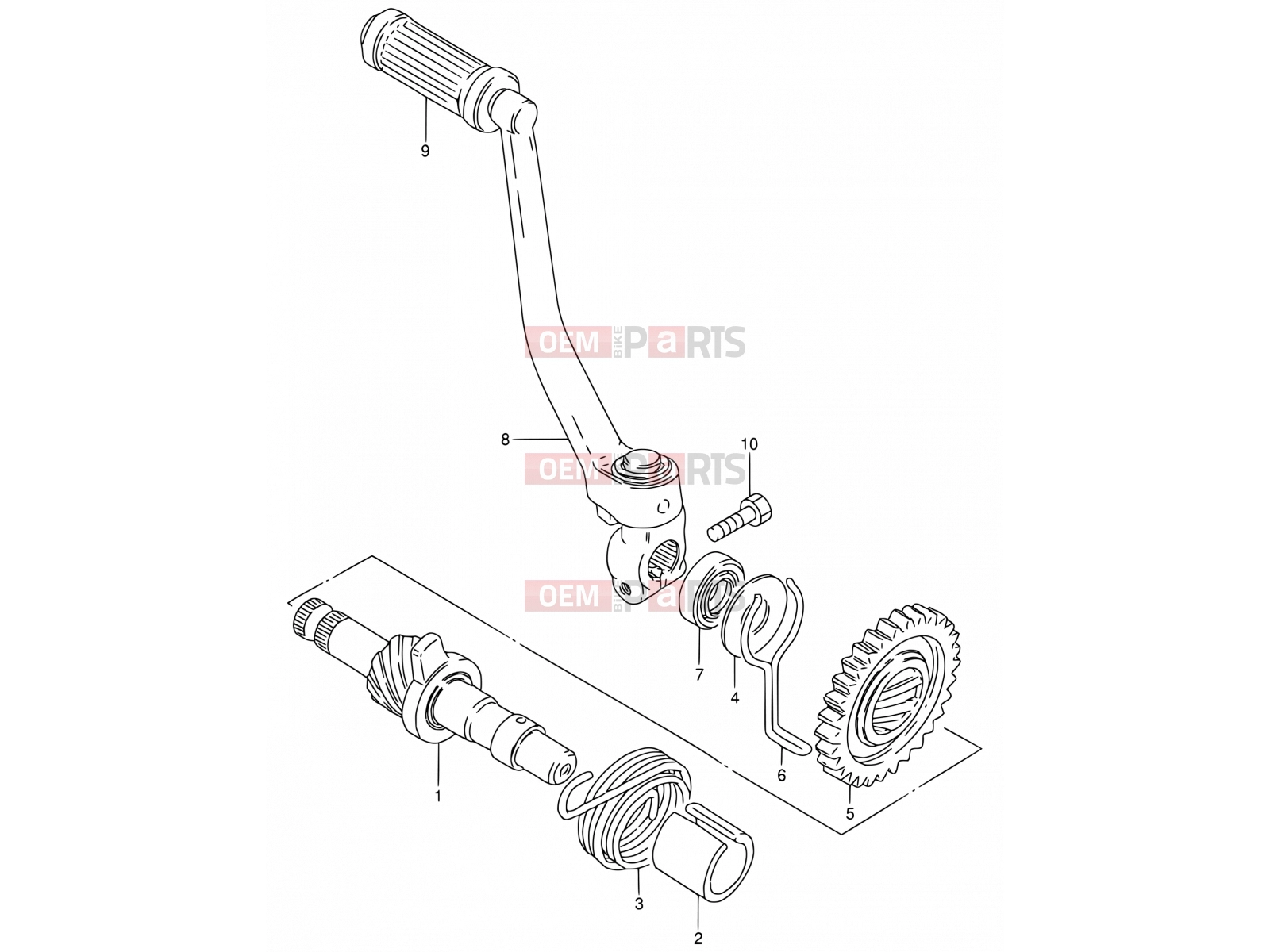 SUZUKI DS80 W (1998) (E03,E28,E33) 12 - KICK STARTER