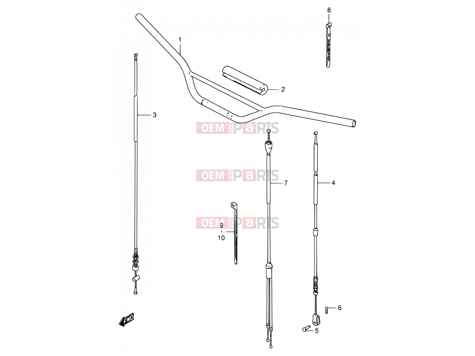 SUZUKI DS80 X (1999) (E03,E28,E33) 24 - HANDLEBAR