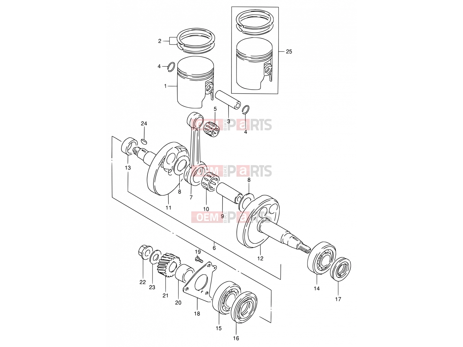 SUZUKI DS80 Y (2000) (E03,E28,E33) 4 - CRANKSHAFT
