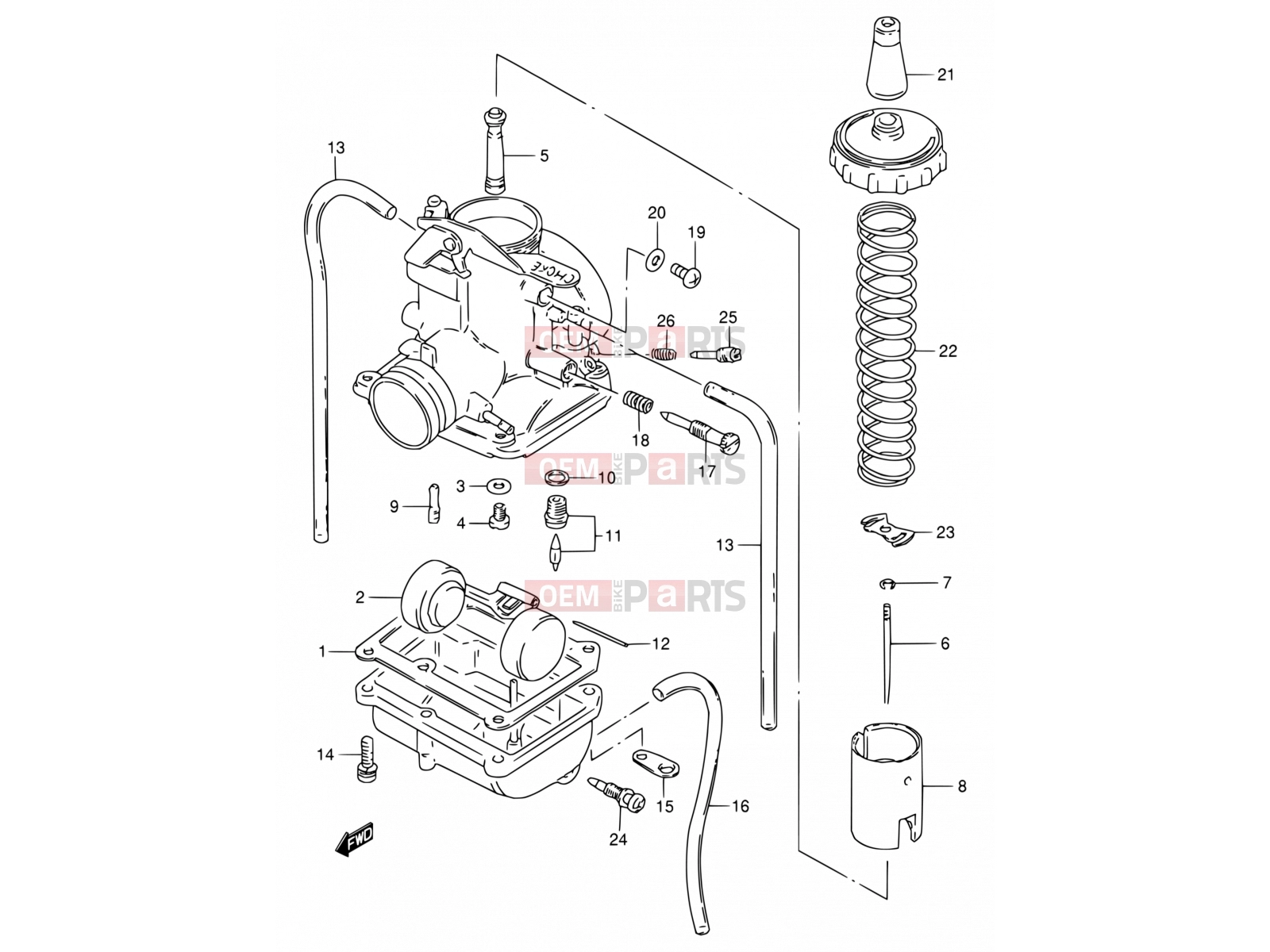 SUZUKI DS80 Y (2000) (E03,E28,E33) 5 - CARBURETOR
