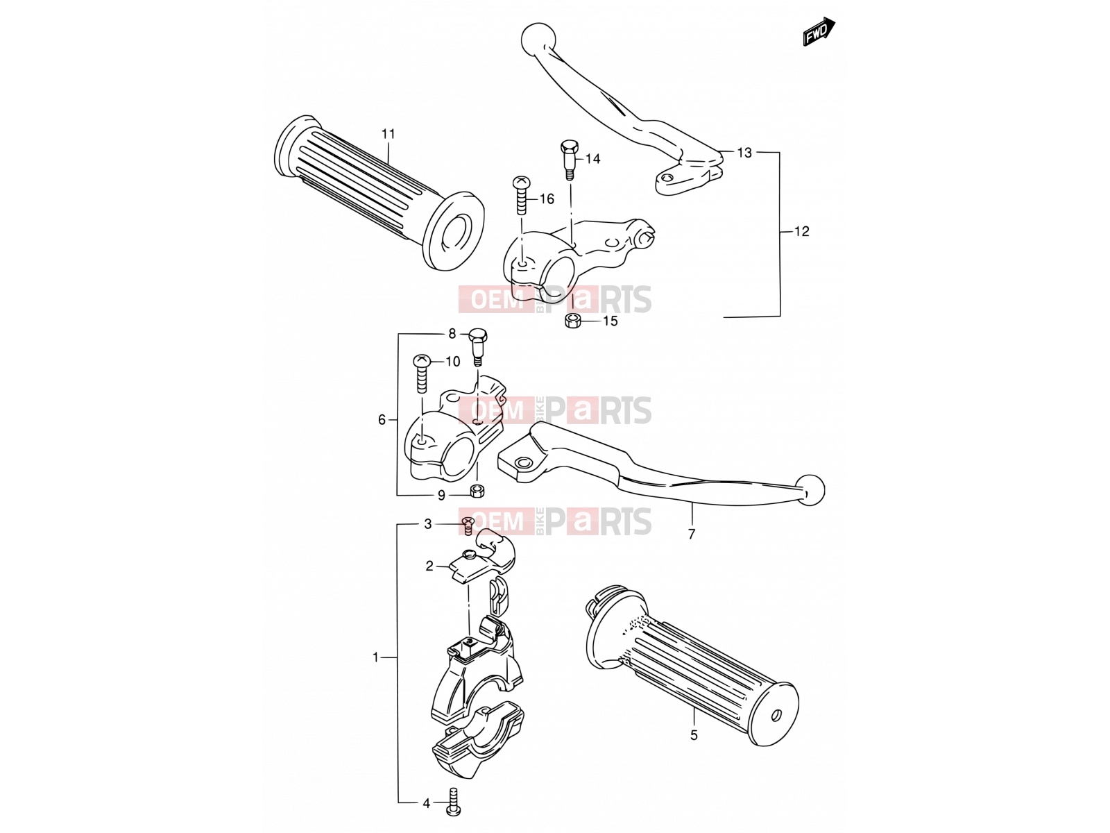 SUZUKI DS80 Y (2000) (E03,E28,E33) 25 - HANDLE LEVER