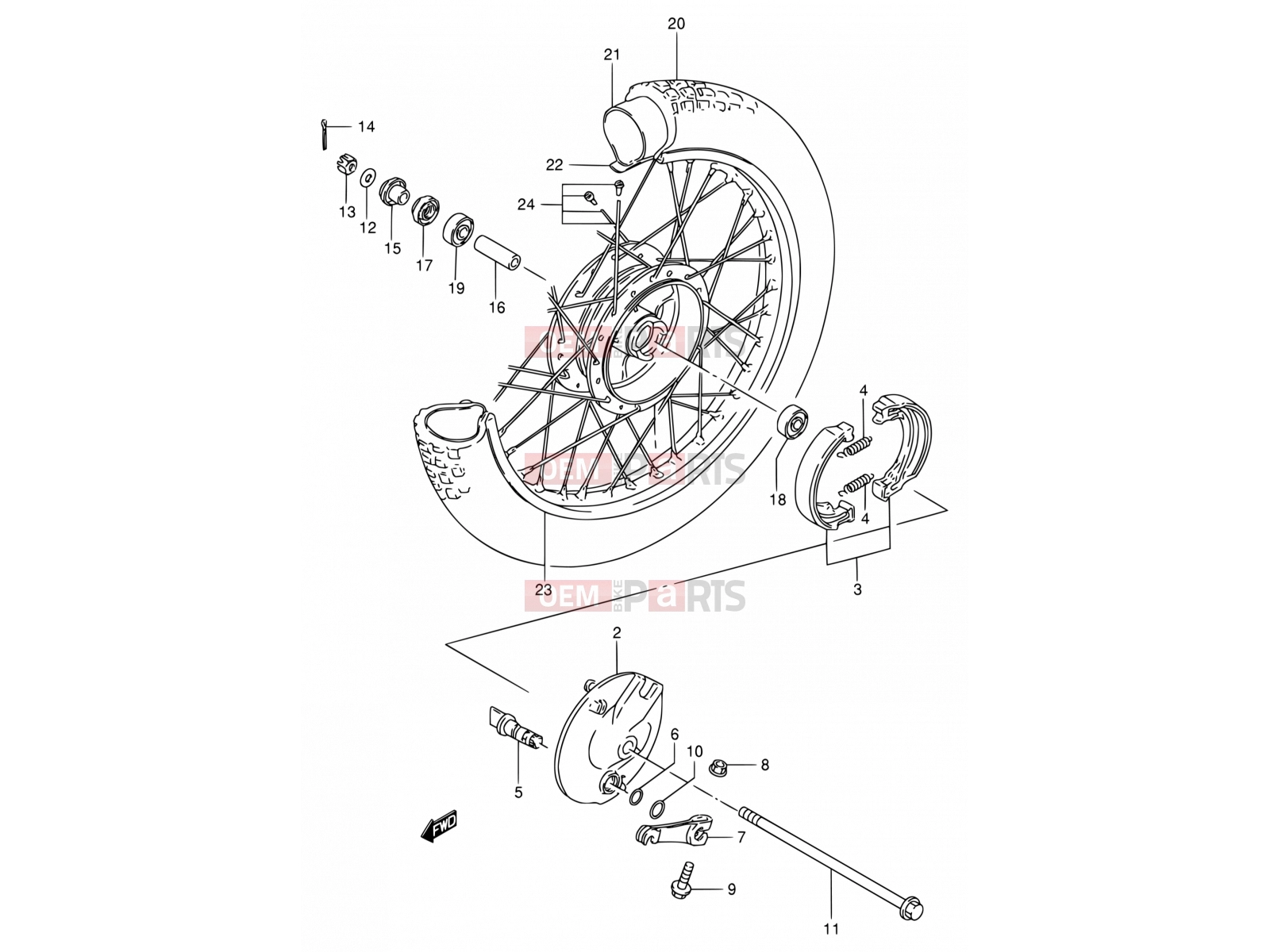 SUZUKI DS80 Y (2000) (E03,E28,E33) 30 - FRONT WHEEL