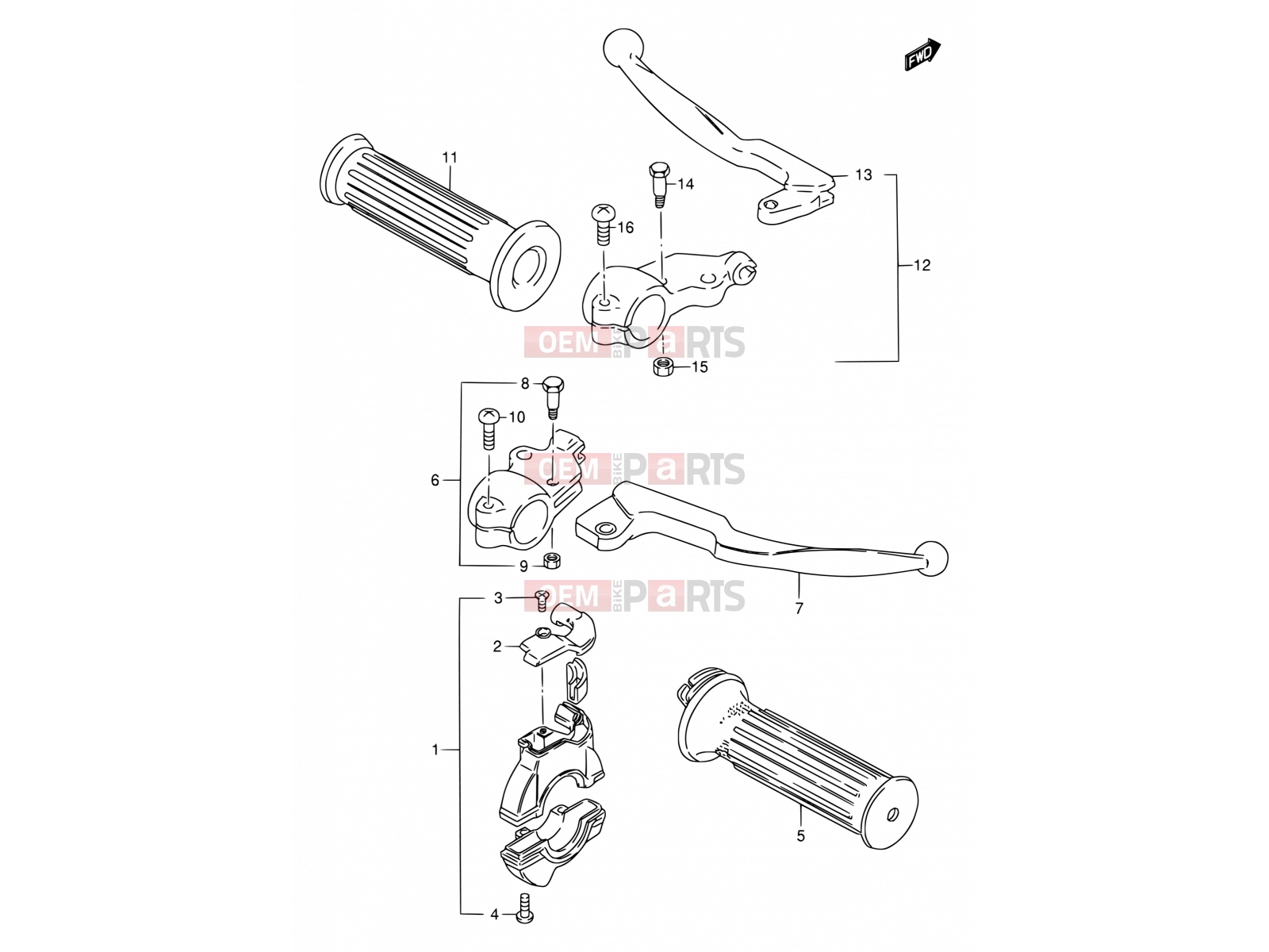SUZUKI DS80 Y (2000) (E24) 25 - HANDLE LEVER