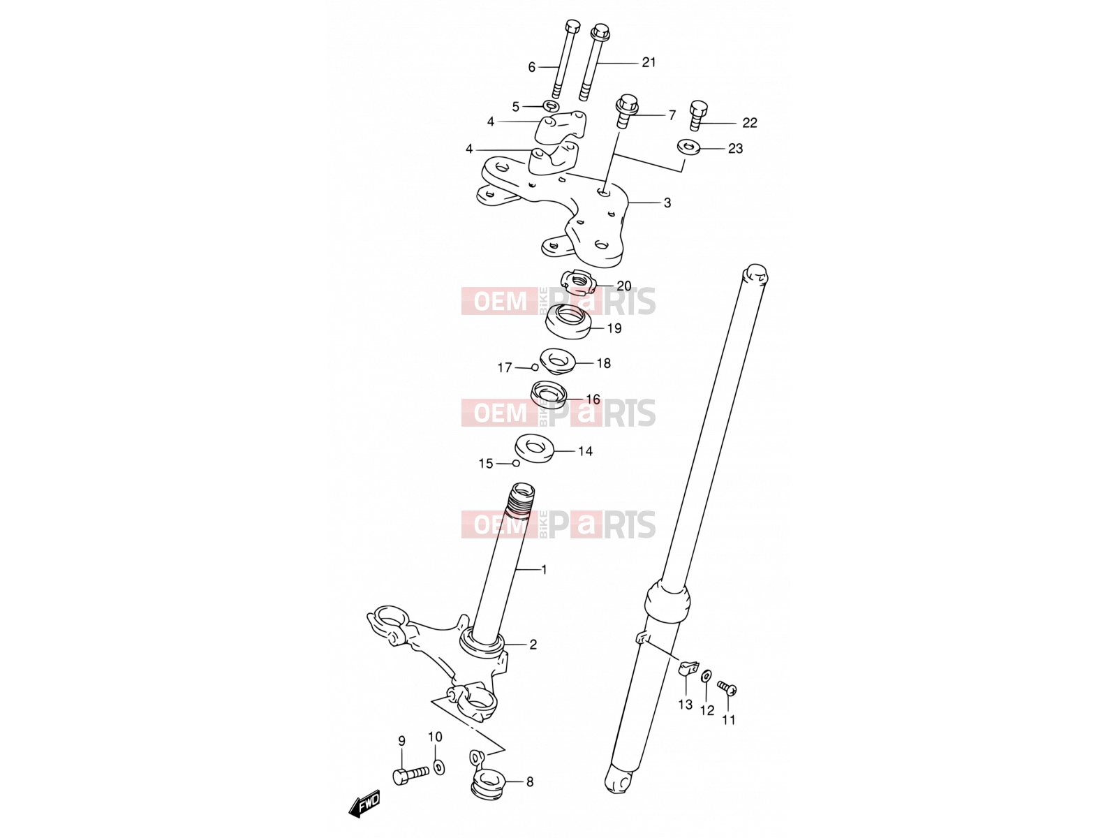 SUZUKI DS80 Y (2000) (E24) 29 - STEERING STEM