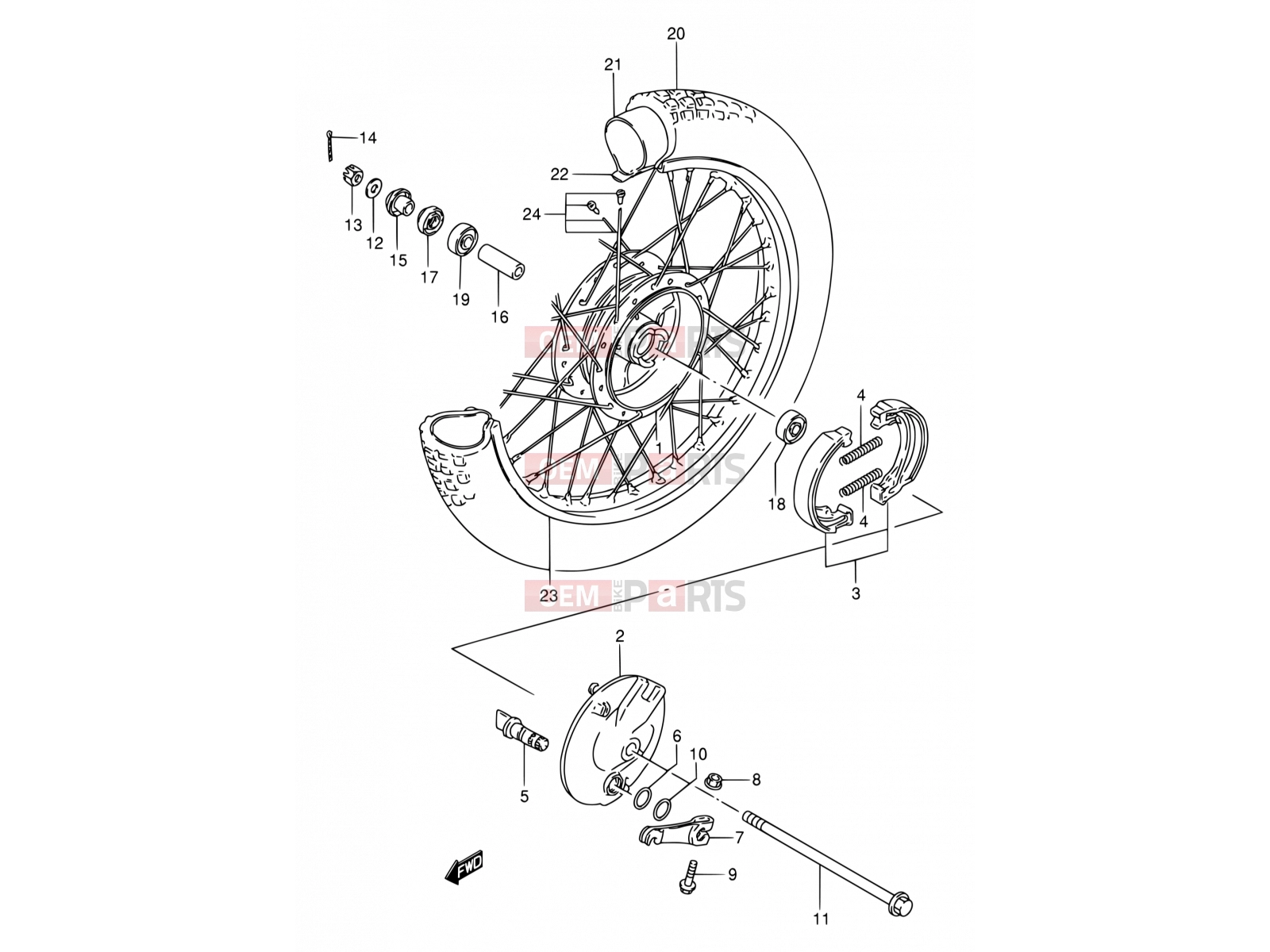 SUZUKI DS80 Y (2000) (E24) 30 - FRONT WHEEL