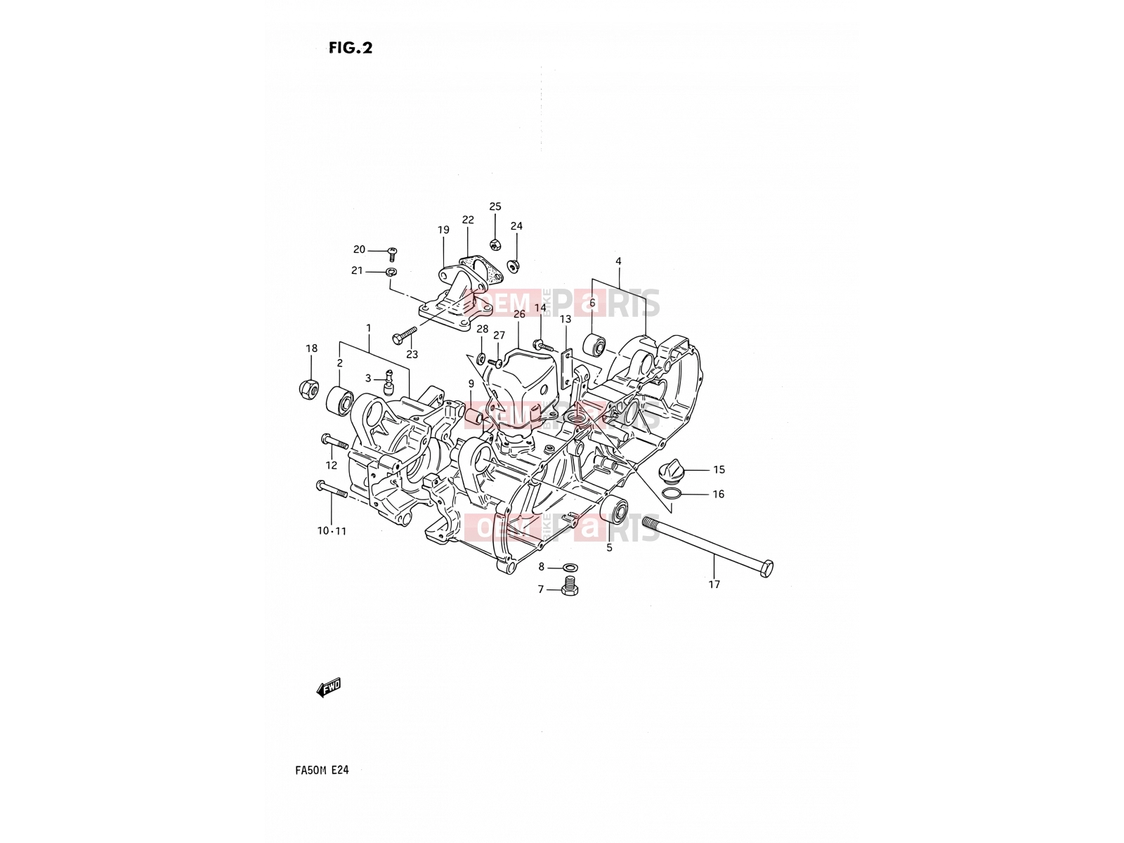 SUZUKI FA50 M (1991) 2 - CRANKCASE