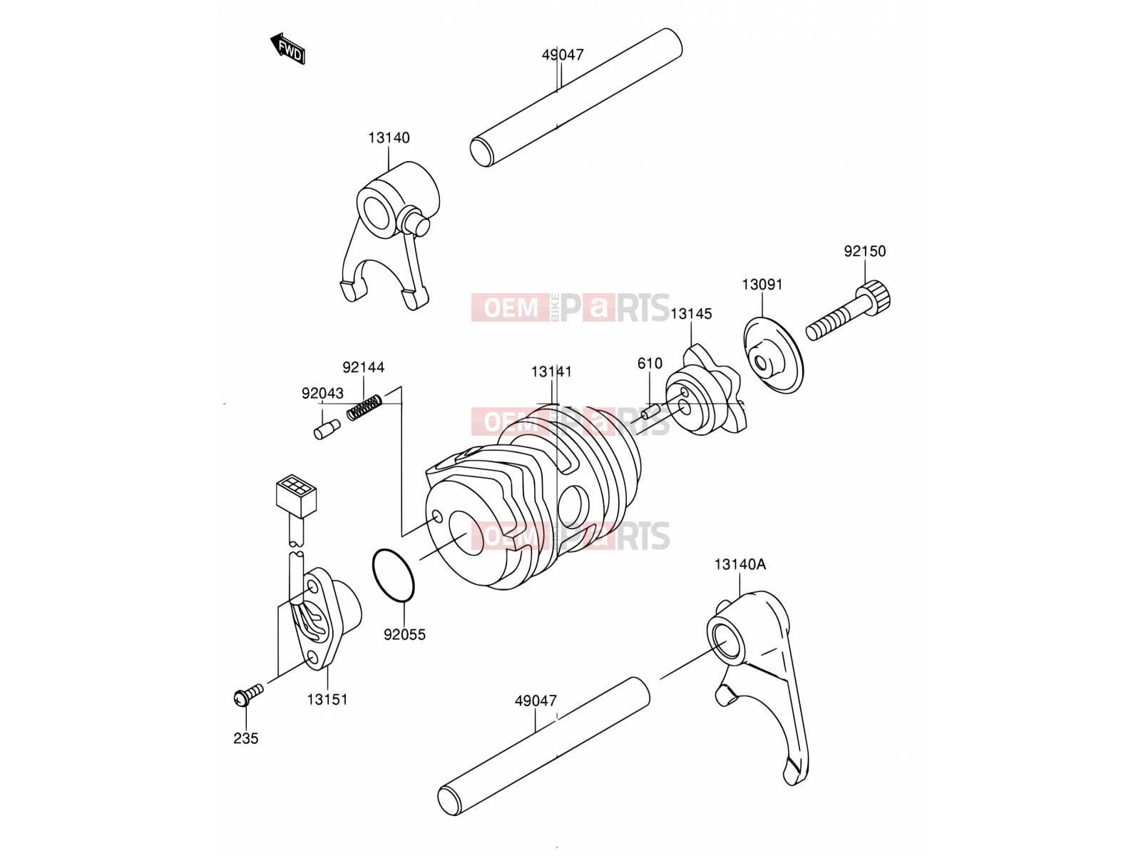 SUZUKI FD112K K3 (2003) Shogun (E41) 11 - GEAR CHANGE DRUM/SHIFT FORK