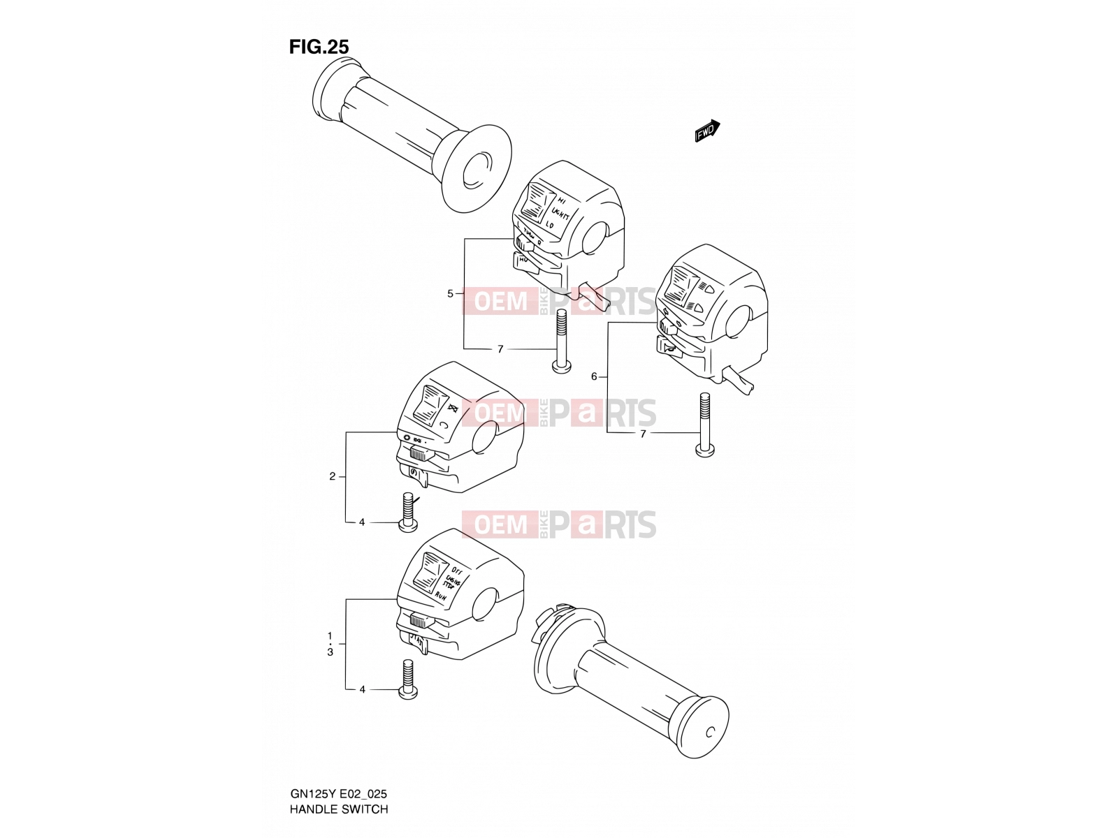 SUZUKI GN125 X (1999) 25 - HANDLE SWITCH